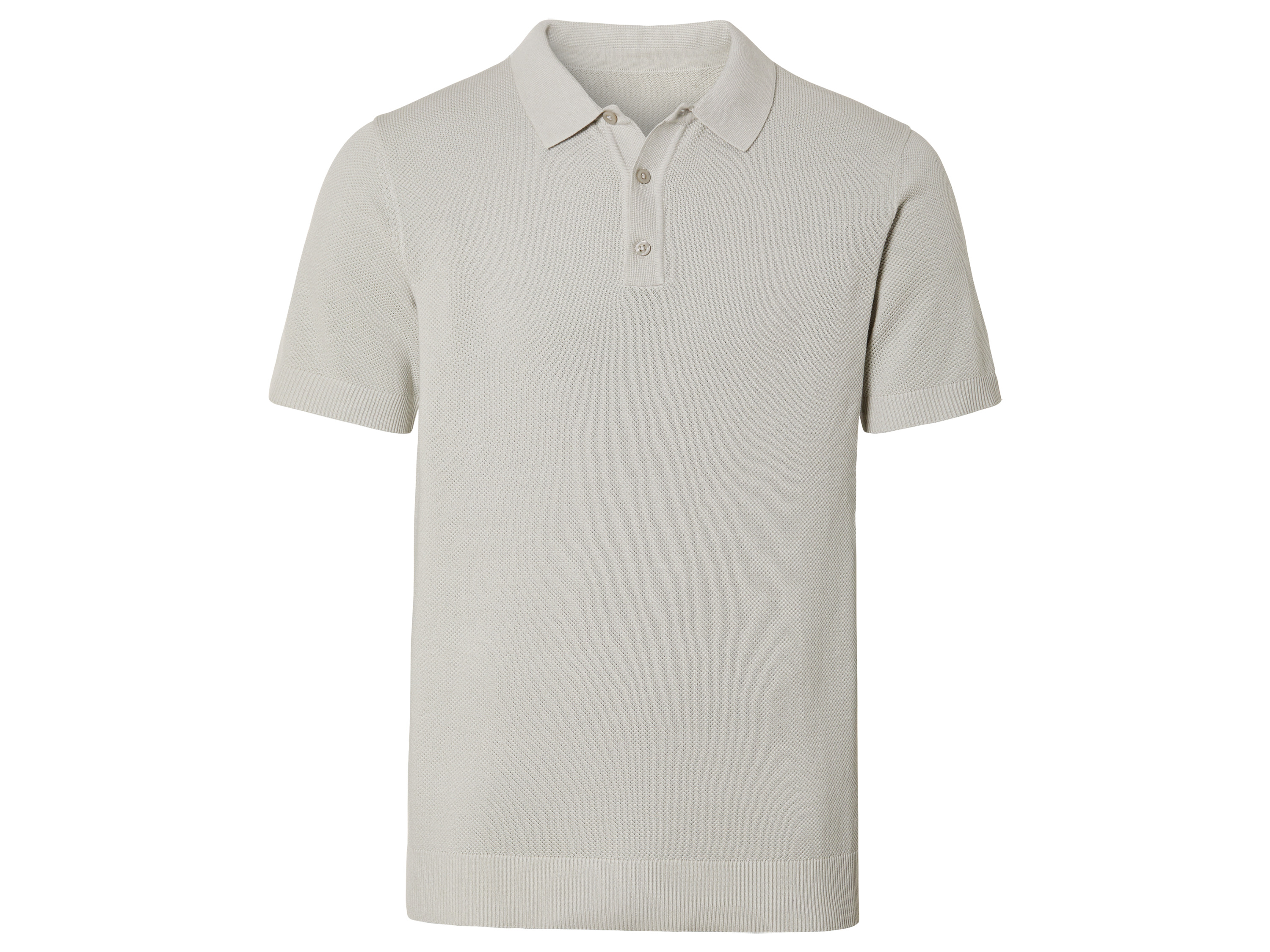 LIVERGY Heren fijn gebreide polo (XXL (60/62), Grijs)