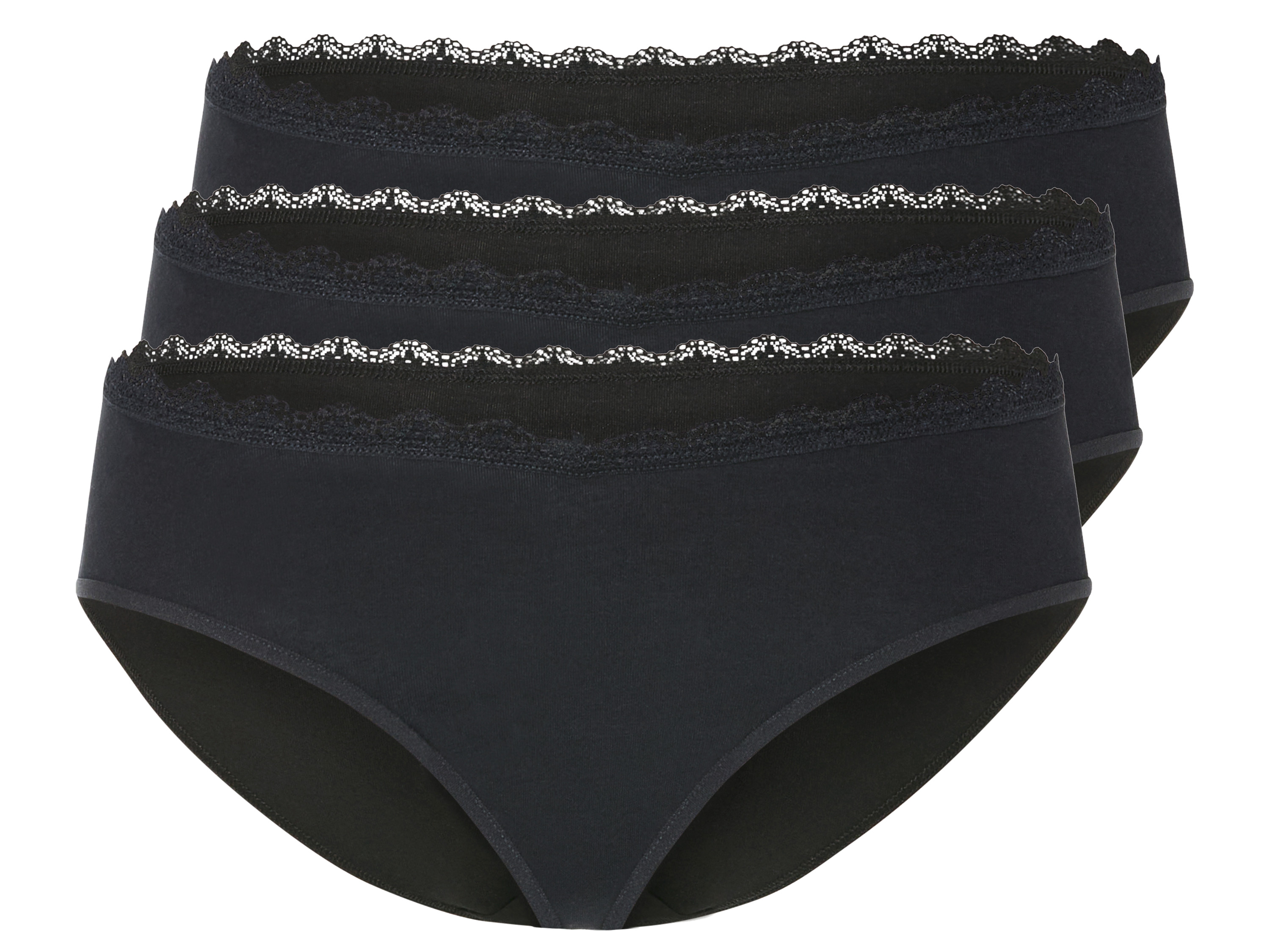 esmara 3 dames slips (S (36-38), Zwart)