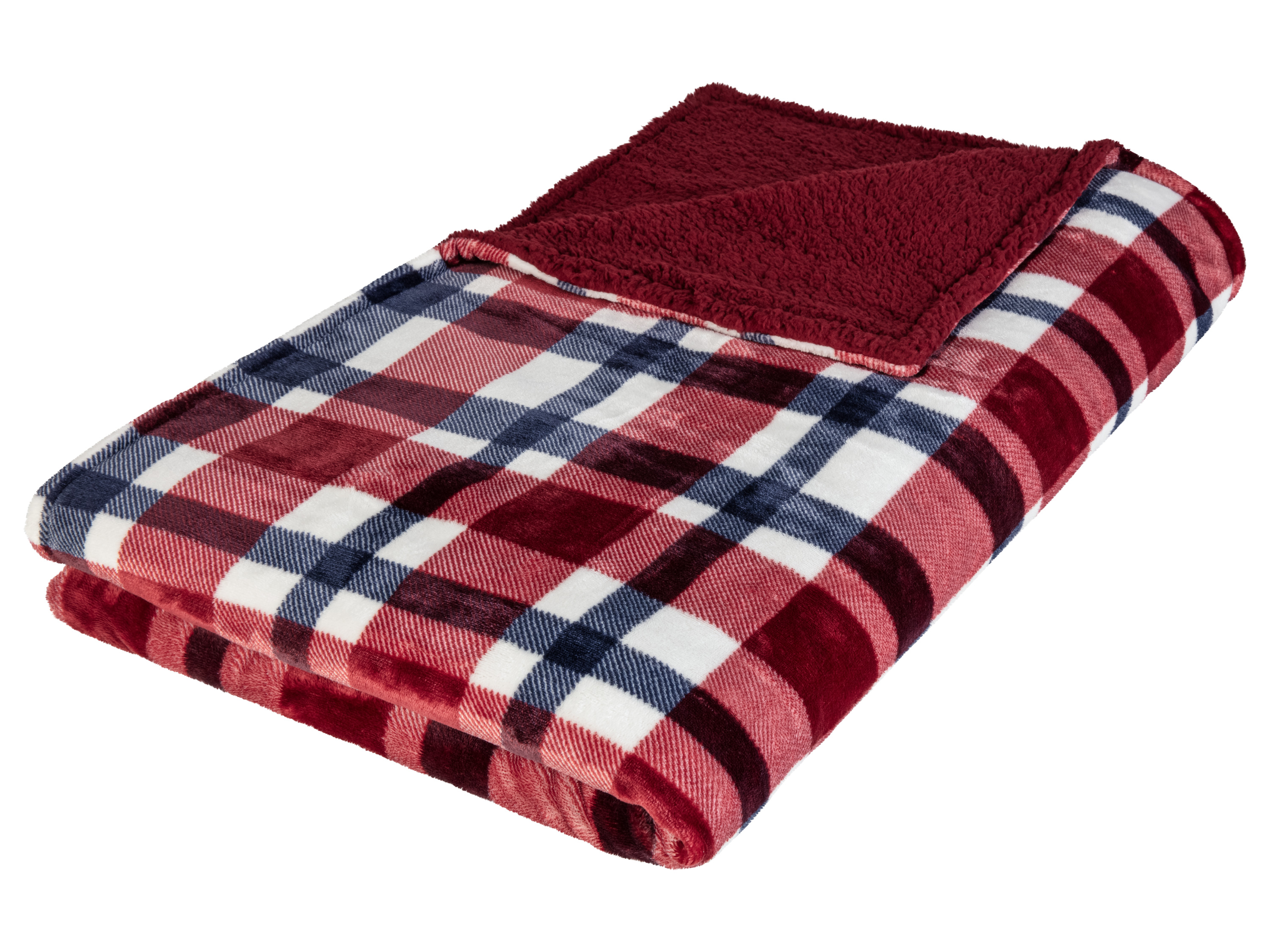 LIVARNO home Microfiber deken (Rood/geruit)