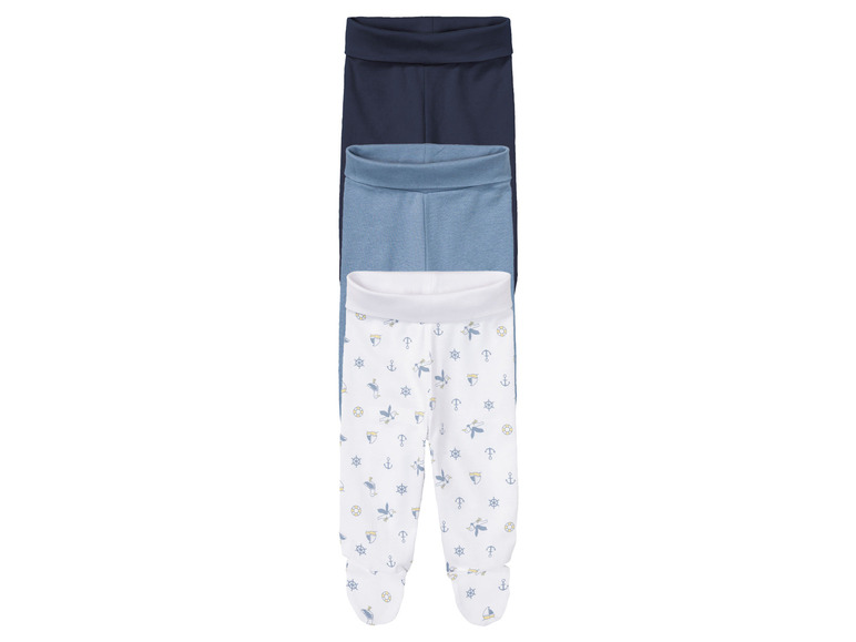 lupilu Baby joggingbroek (50/56, Wit/donkerblauw/blauw)