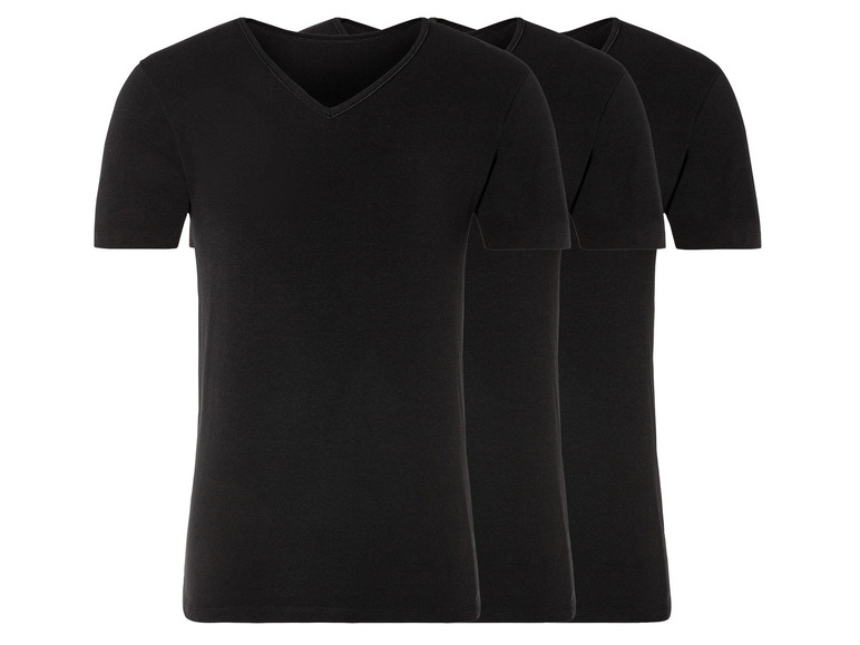 3 heren hemden (XL, Zwart met v-hals)