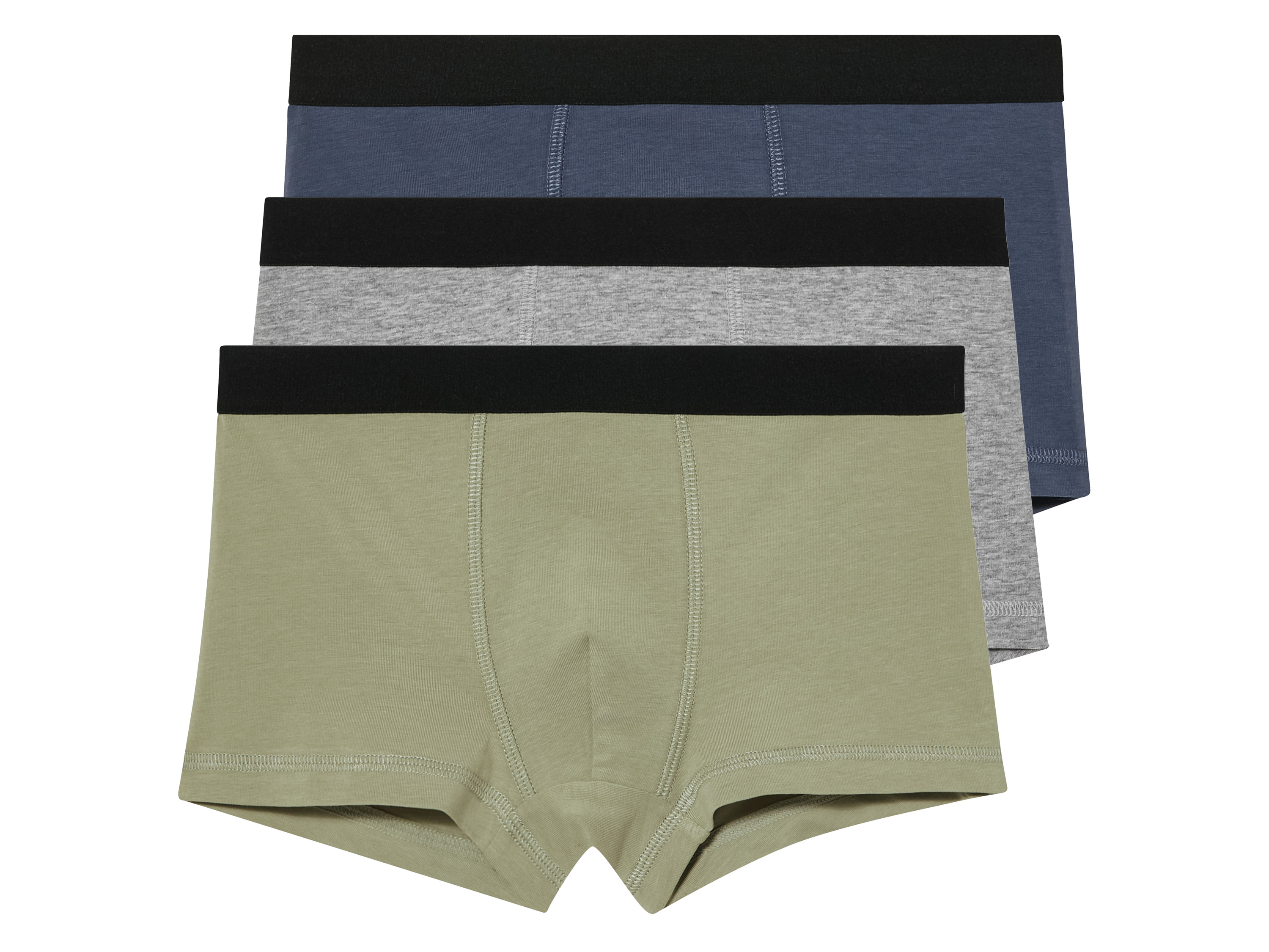 pepperts! 3 jongens boxers (134/140, marineblauw/groen/grijs)