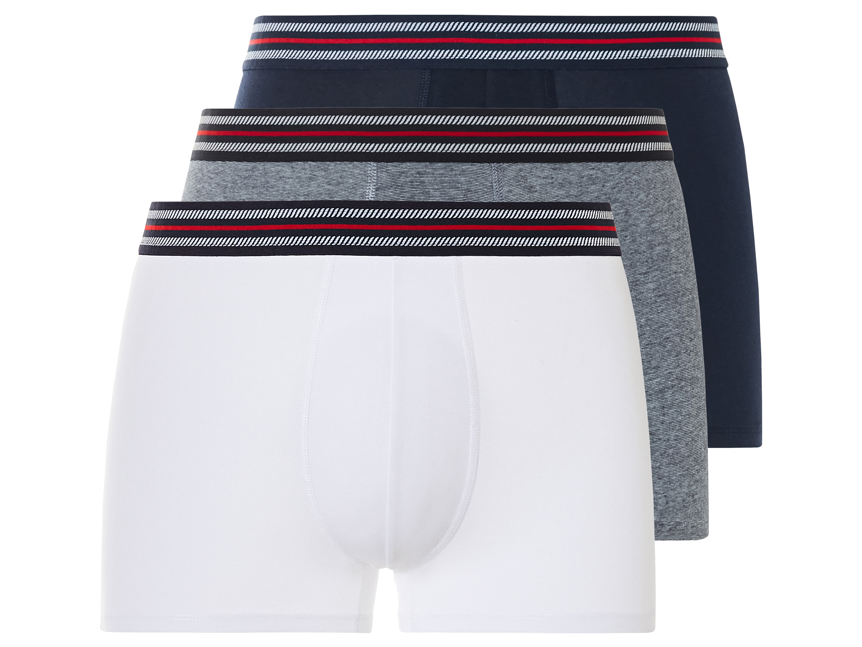 LIVERGY 3 heren boxers (Marine/lichtblauw/wit, 7/XL)