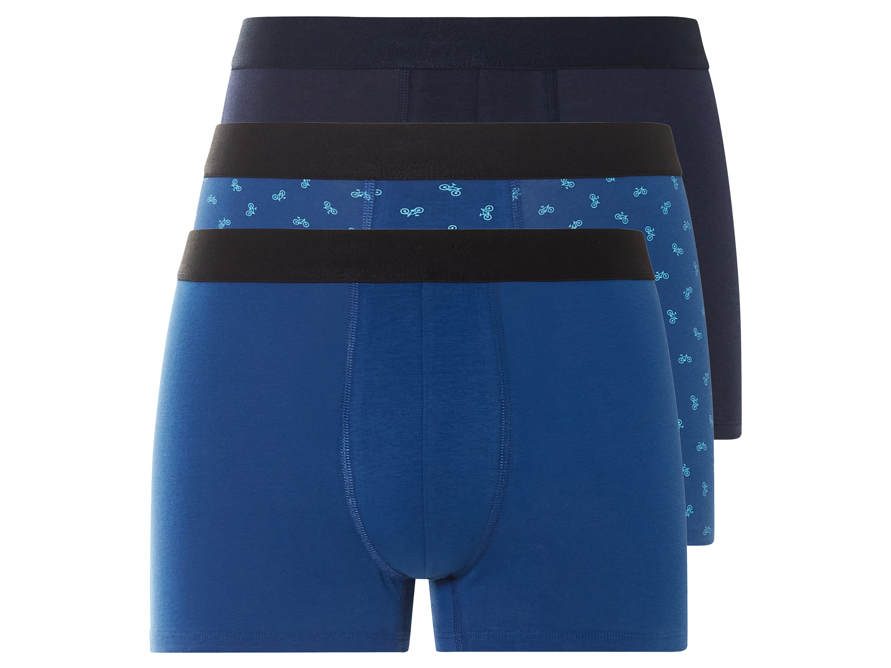 LIVERGY Heren boxershorts 3 stuks (M, Donkerblauw/blauw)