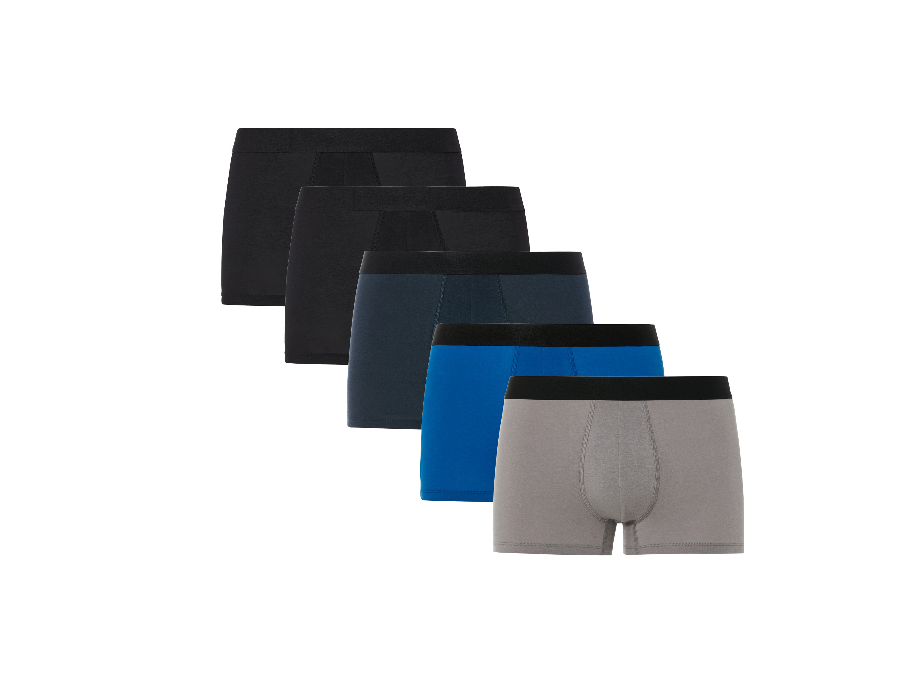 LIVERGY Heren Boxershorts 5 stuks (XXL, Zwart/blauw/grijs)