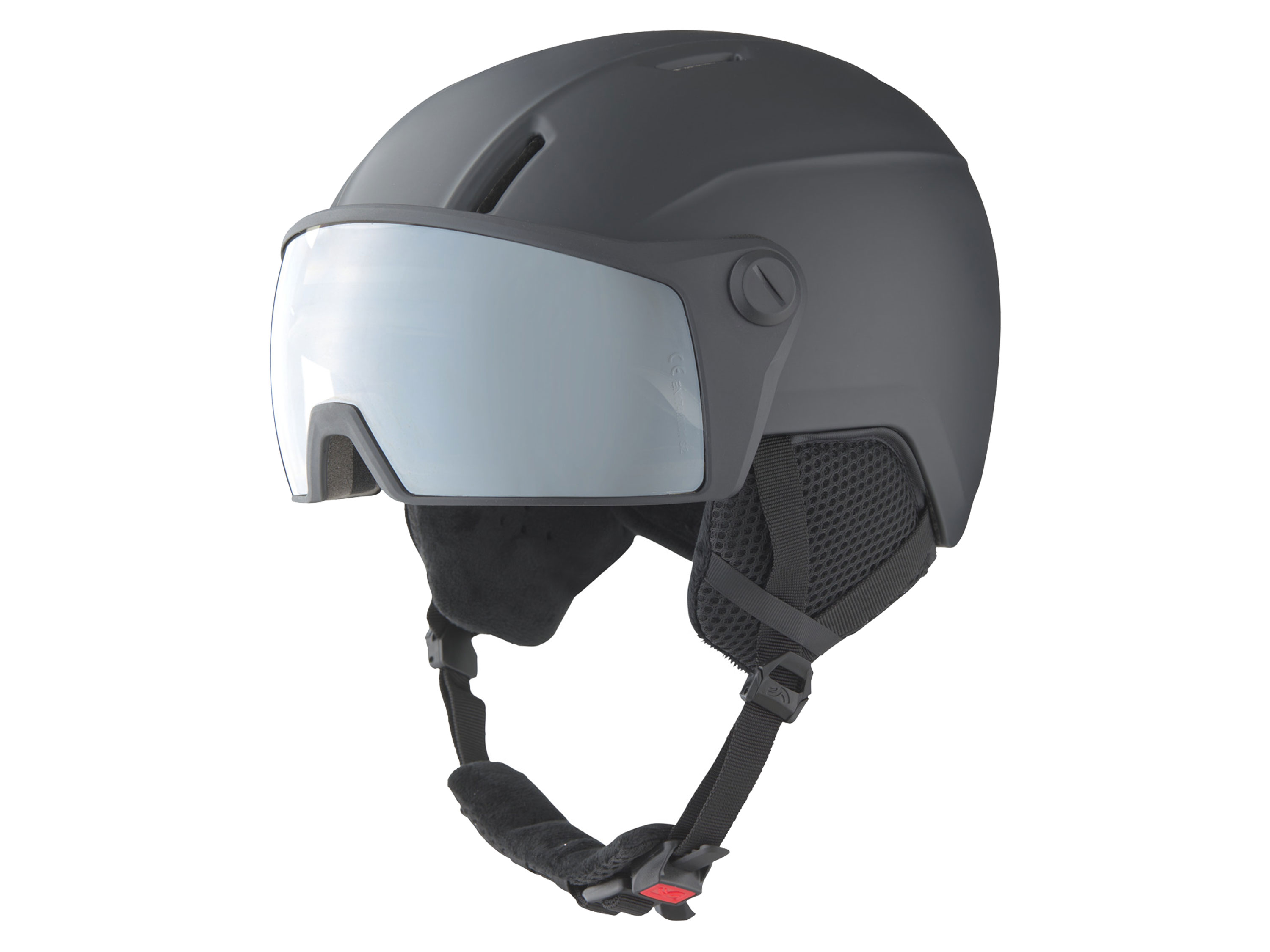 CRIVIT Kinder ski- en snowboardhelm met meekleurend vizier (Zwart)