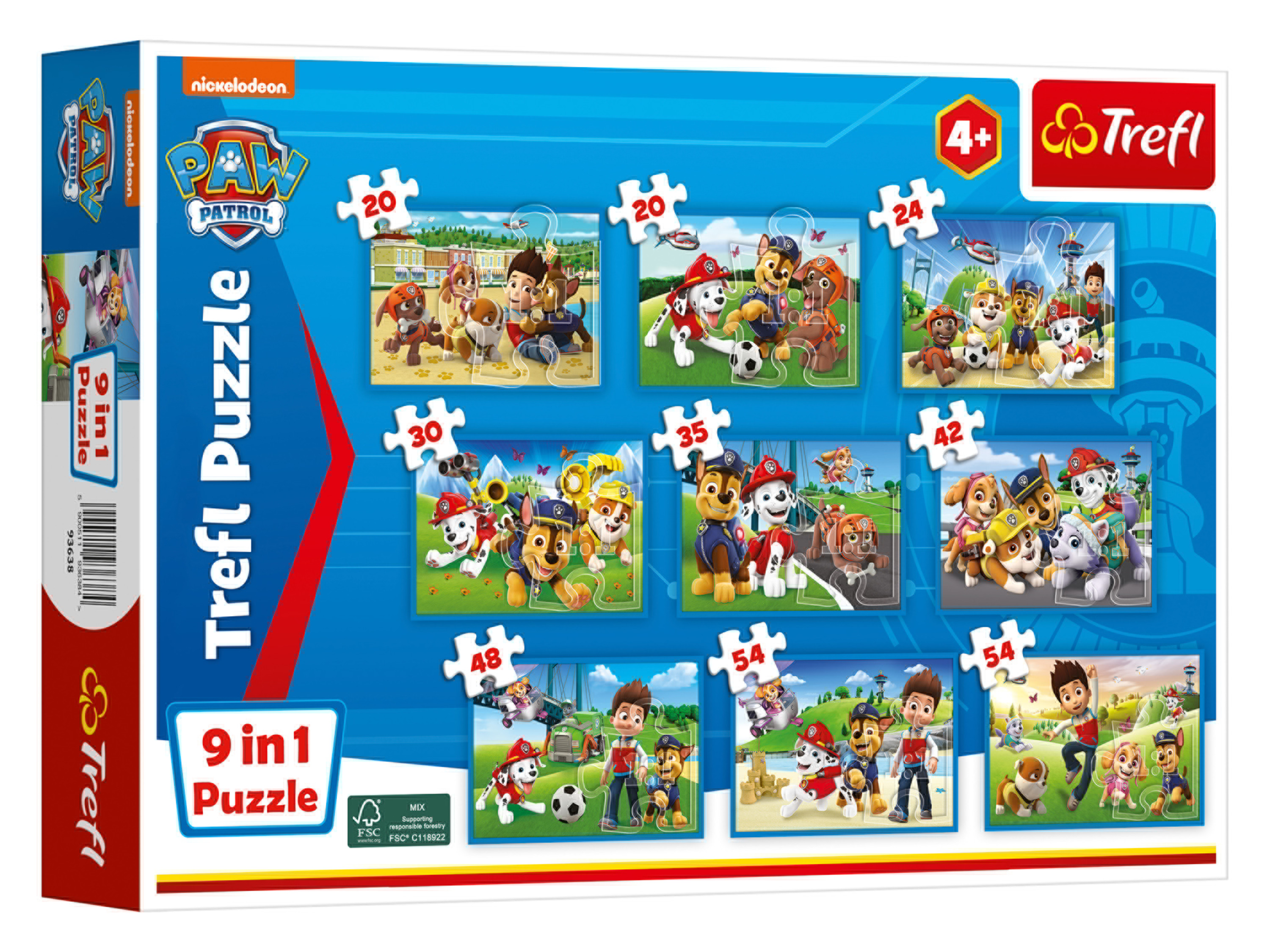 Trefl 9-in-1 puzzelset (Paw Patrol blauw)