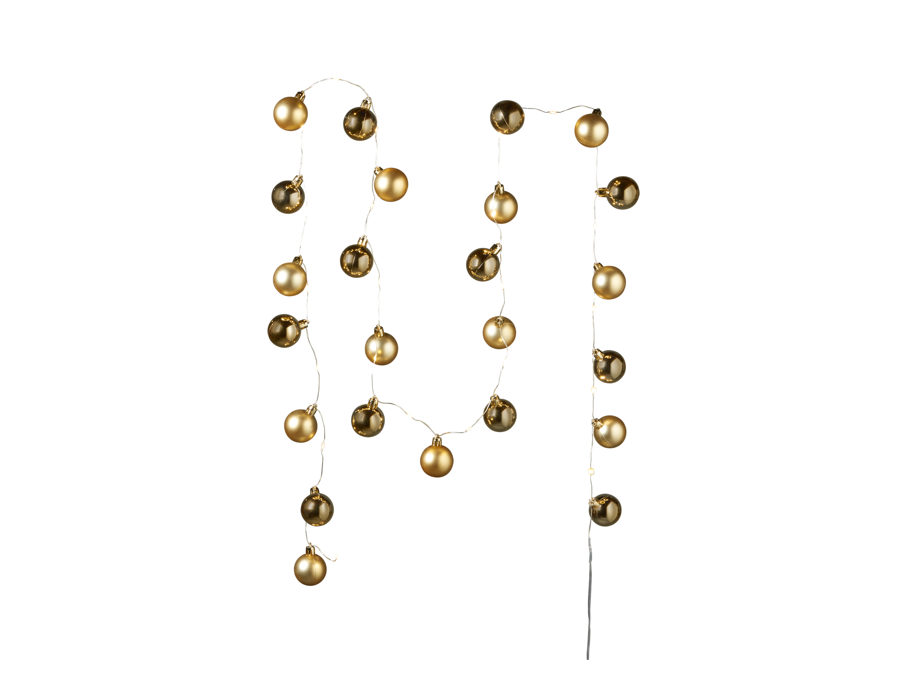 LIVARNO home LED-kerstballenketting (Goud)