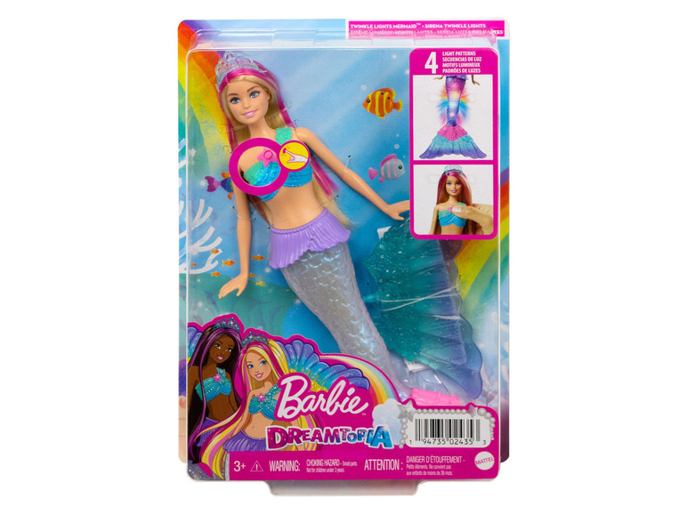 Ga naar volledige schermweergave: Barbie Malibu toverlicht zeemeermin pop - afbeelding 2