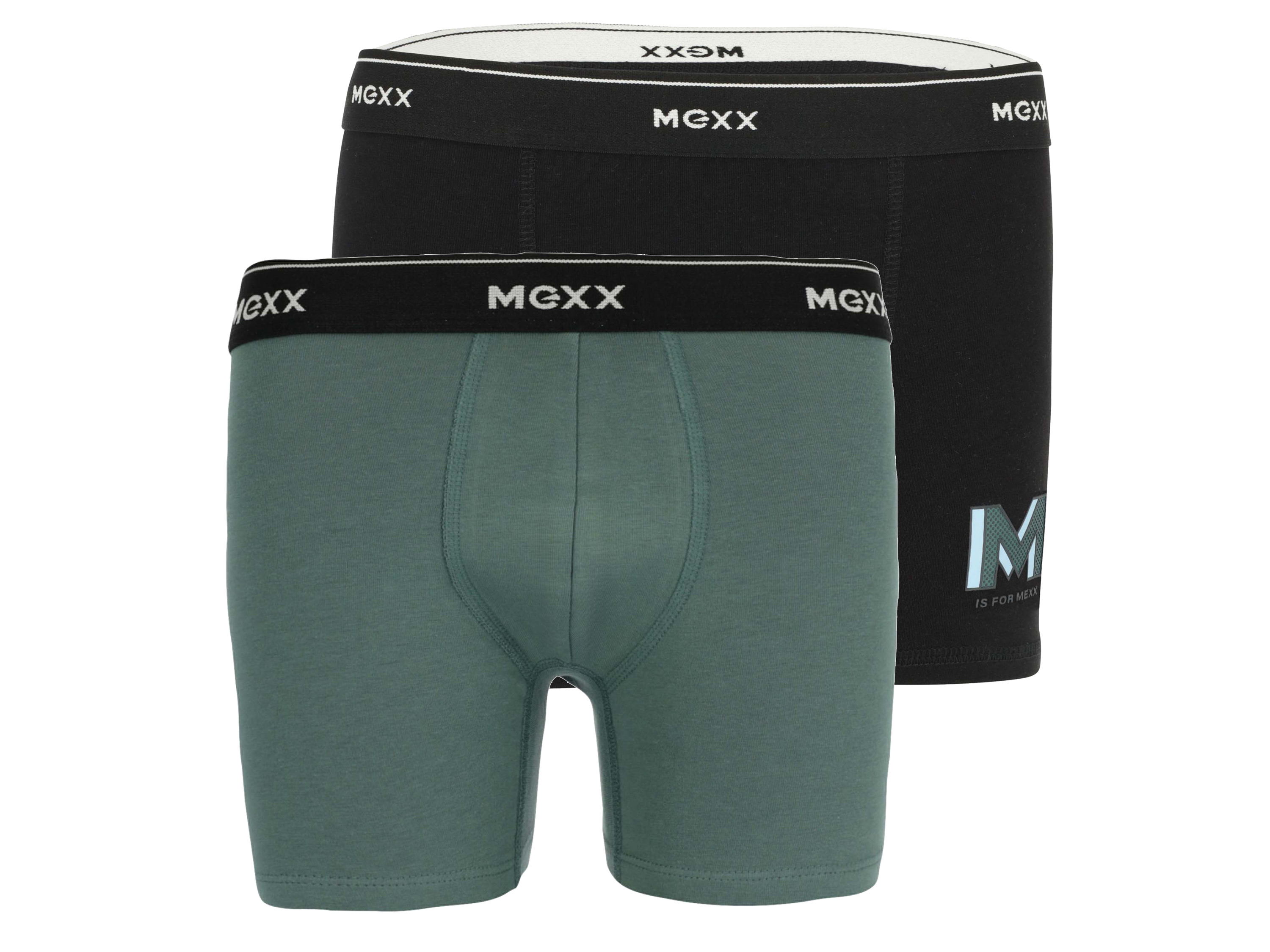 MEXX 2 jongens boxers (134/140, Zwart/groen)