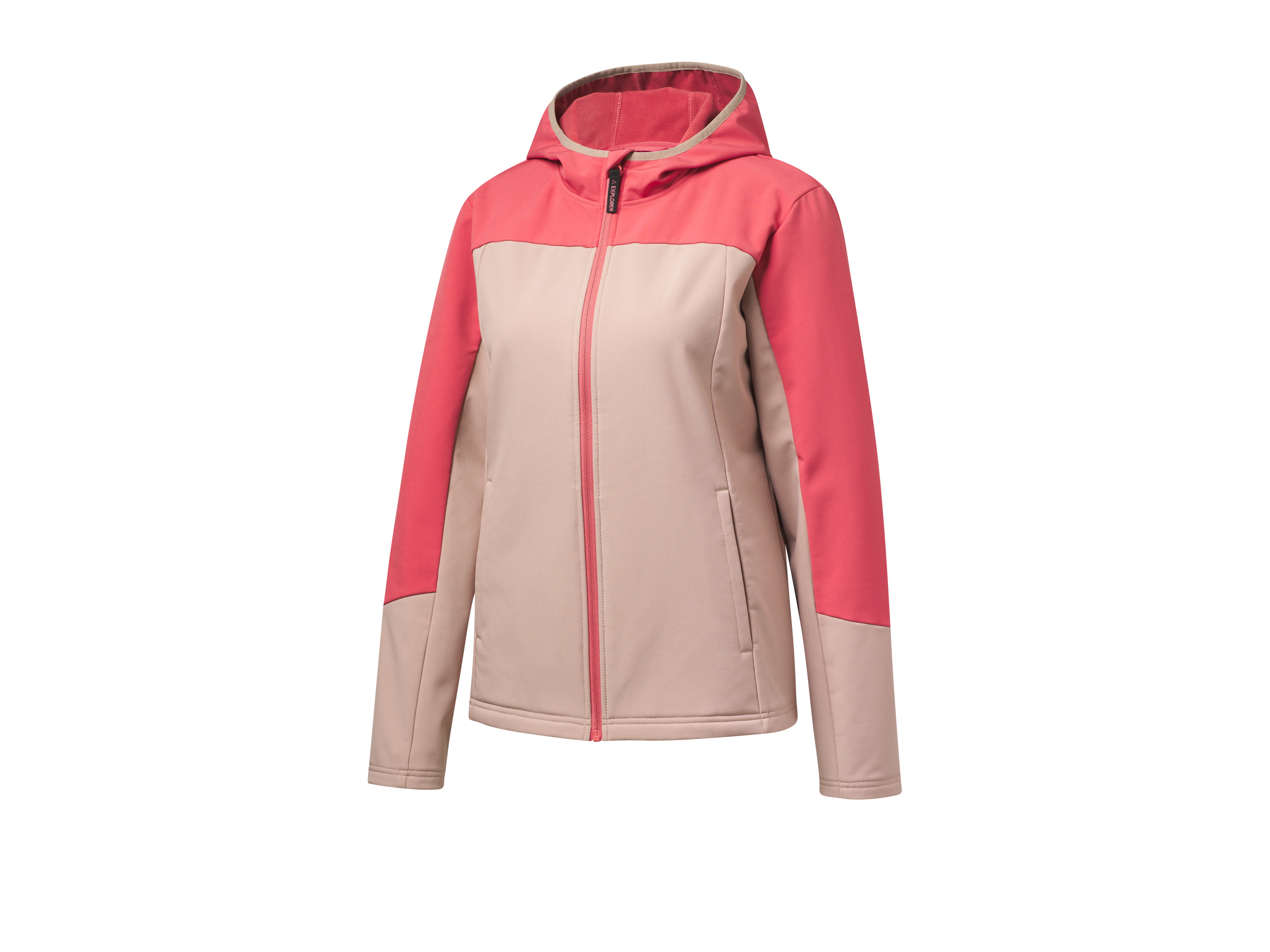 CRIVIT Dames thermo softshelljas (XS (32/34), Beige/rood)