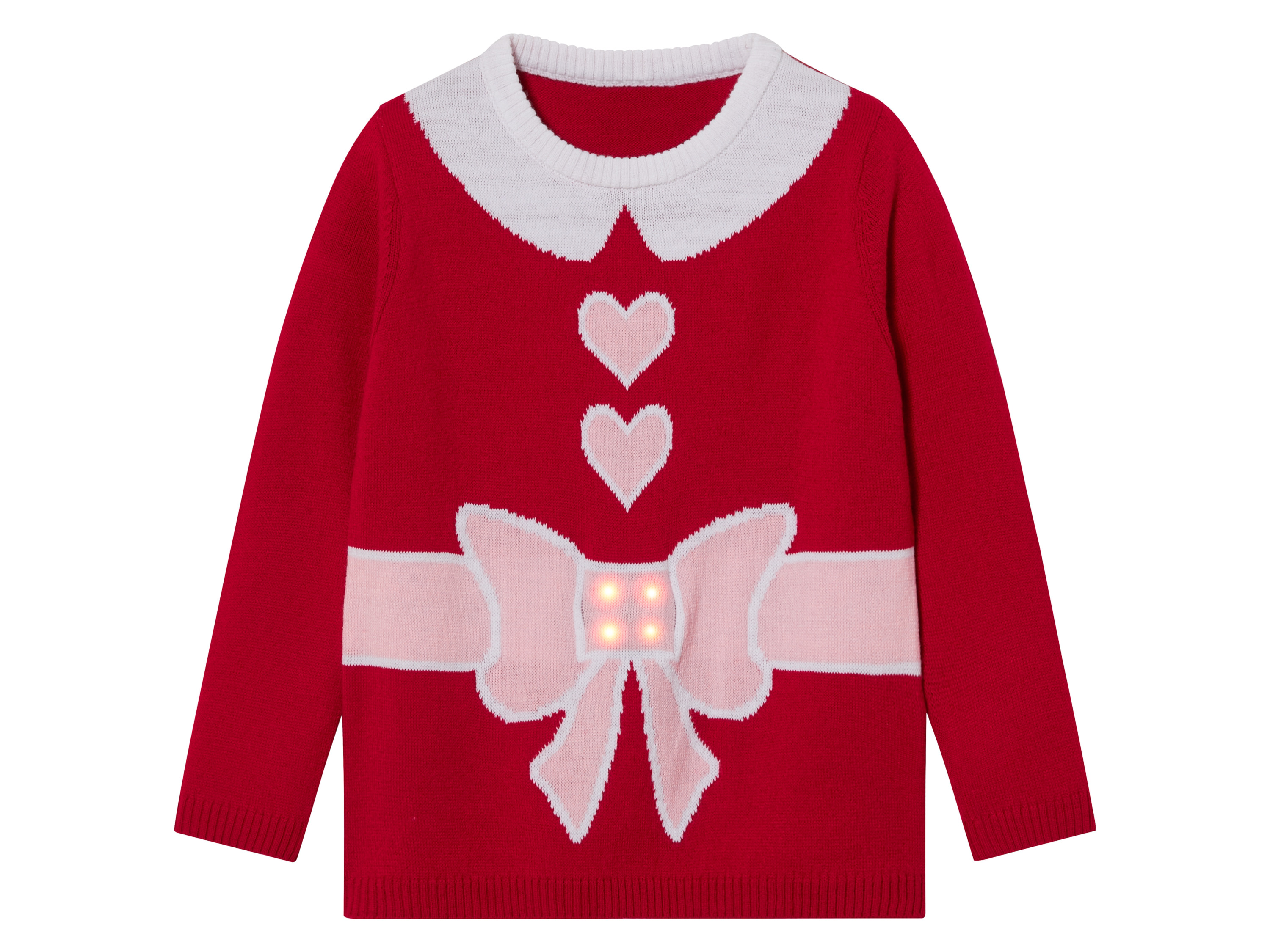 lupilu Kinder kersttrui met LED-effect (122/128, Rood)