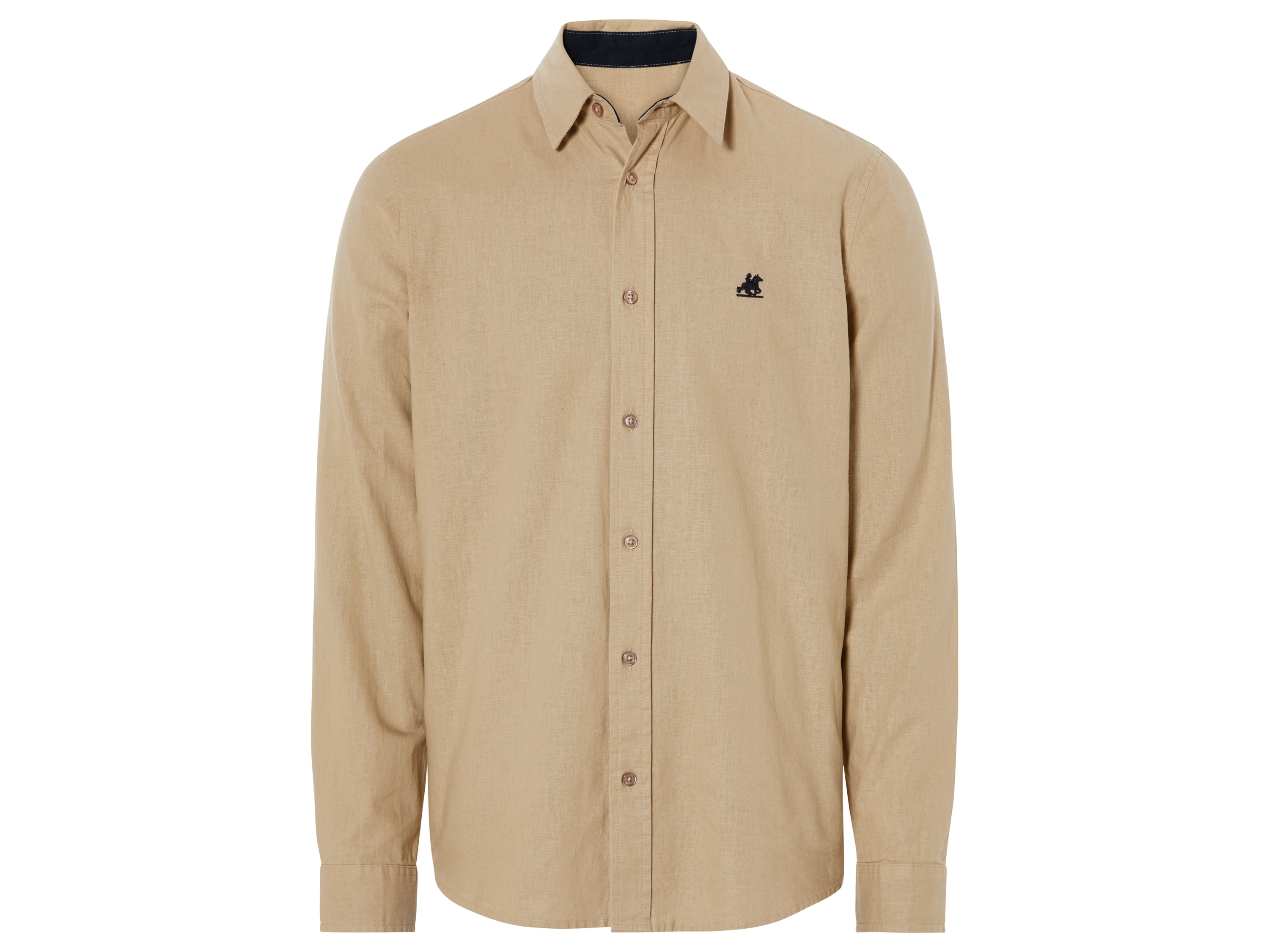 LIVERGY Heren linnen overhemd (L (41/42), Beige)