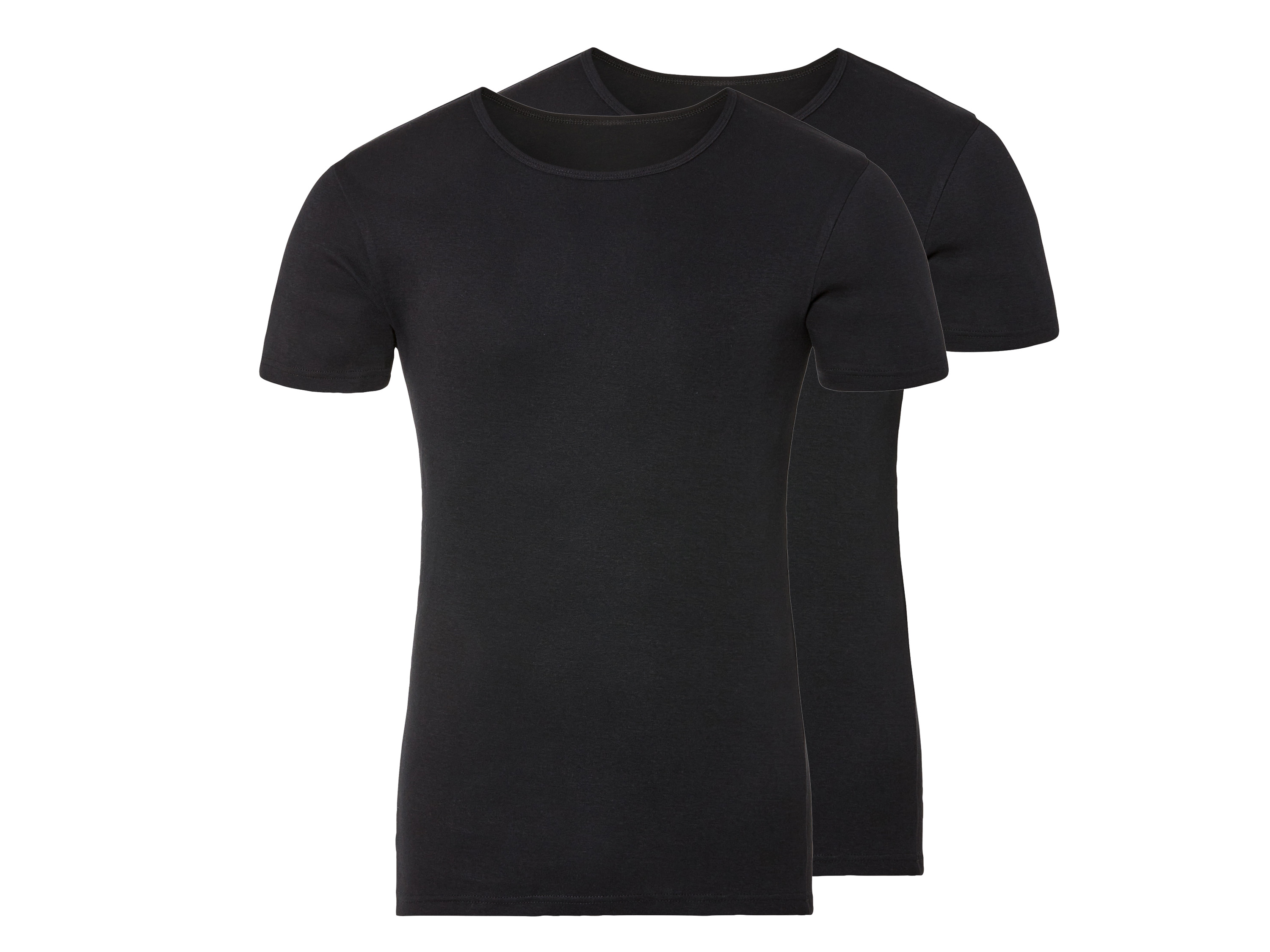 LIVERGY 2 paar heren T-shirts (Ronde hals, 6/L, Zwart)