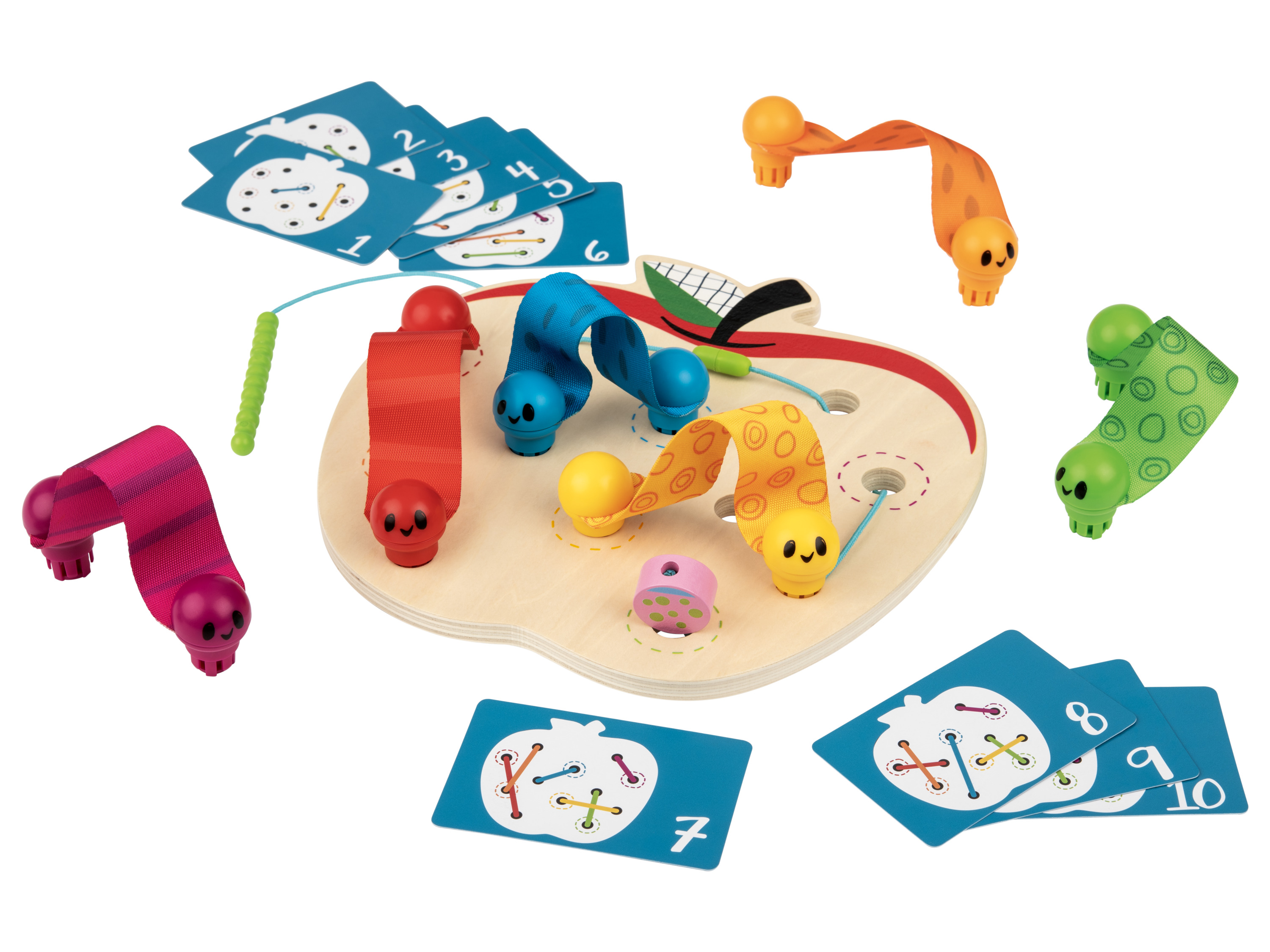 Playtive Houten rekenspel Montessori (Appelwormen spel)