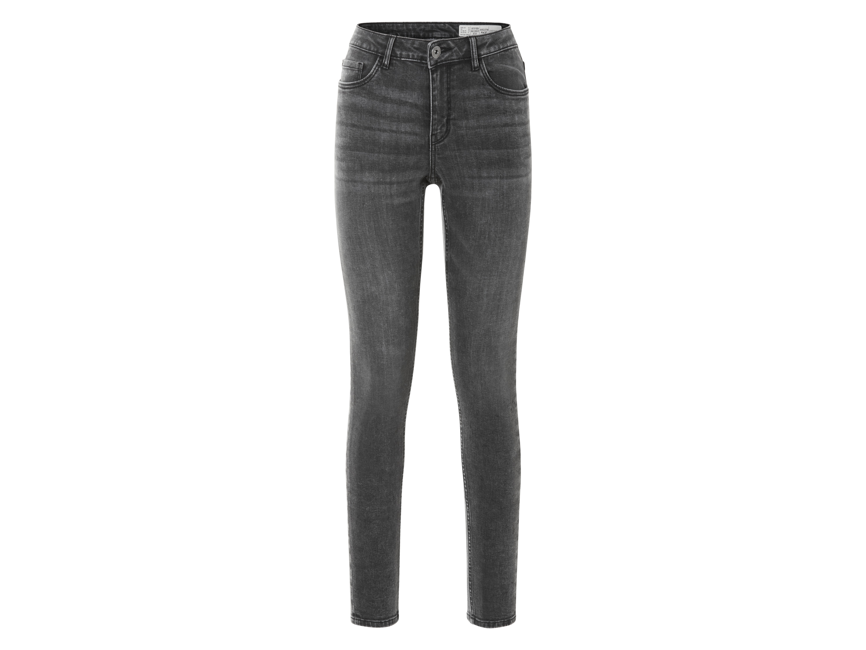 esmara Damen Jeans - super skinny fit (44 (lange lengte), Lichtgrijs)