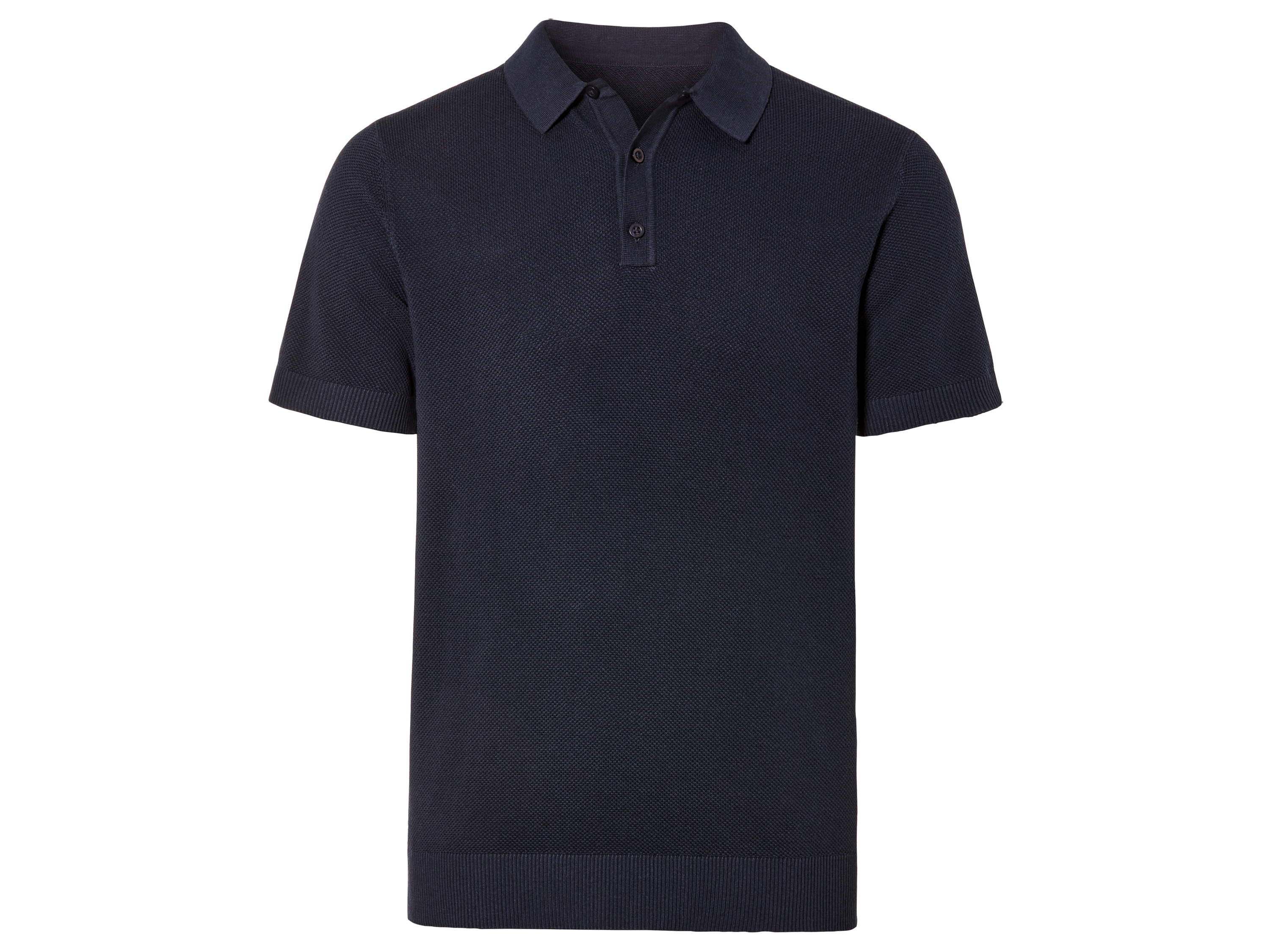 LIVERGY Heren fijn gebreide polo (L (52/54), Marineblauw)