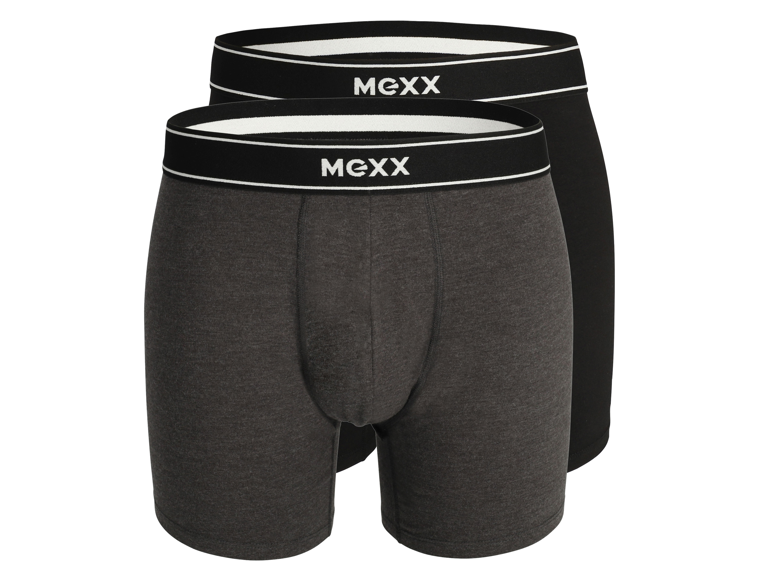 MEXX 2 paar herenboxers (Zwart/grijs, XL)