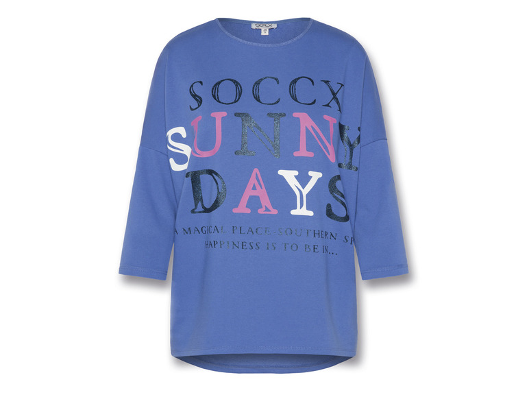 Soccx Dames shirt met 3/4 mouwen (XS/S, Blauw)