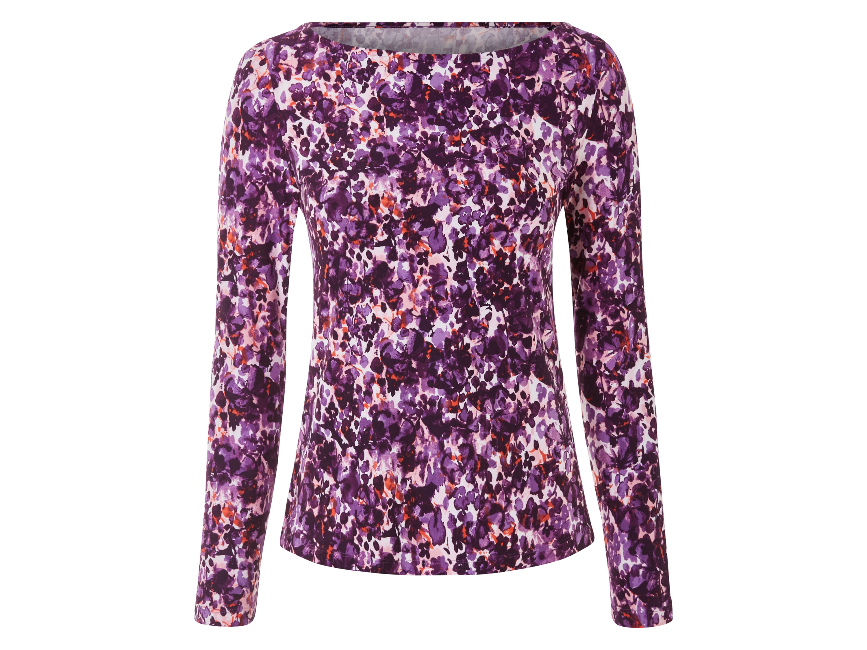 esmara Dames longsleeve (M(40/42), Lila/print)