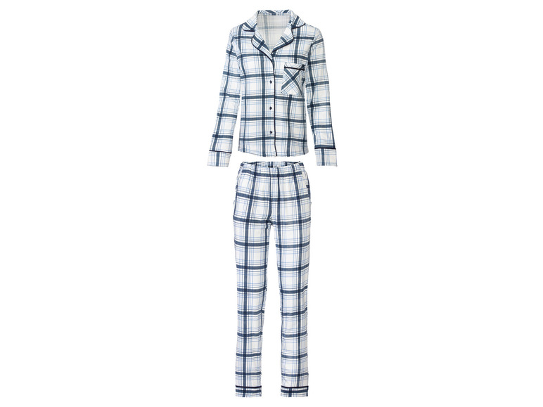 esmara Dames flanellen pyjama (S (36/38), Geruit/wit)