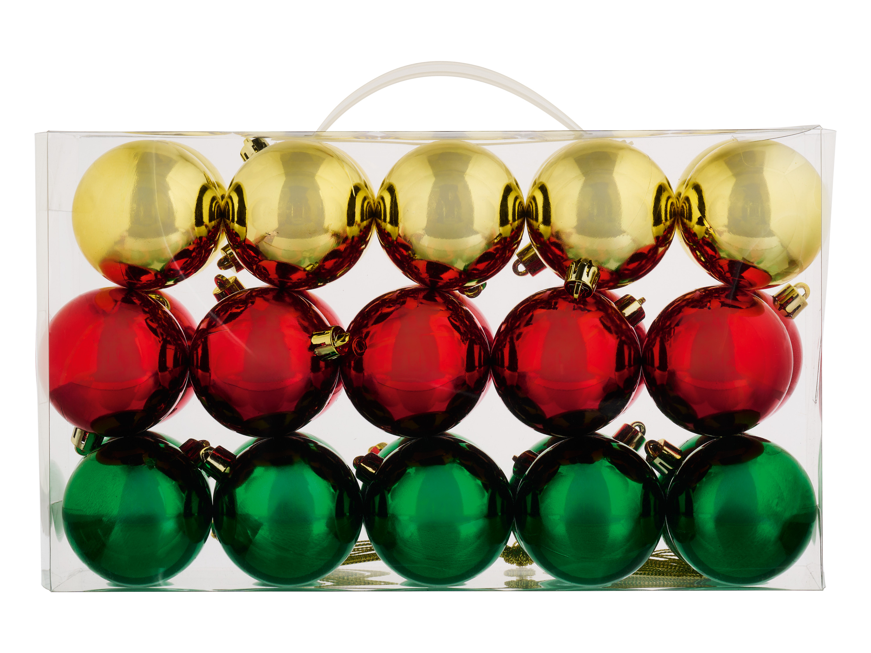 LIVARNO home Kunststof kerstballen 30 stuks (goud, rood, groen, glanzend)