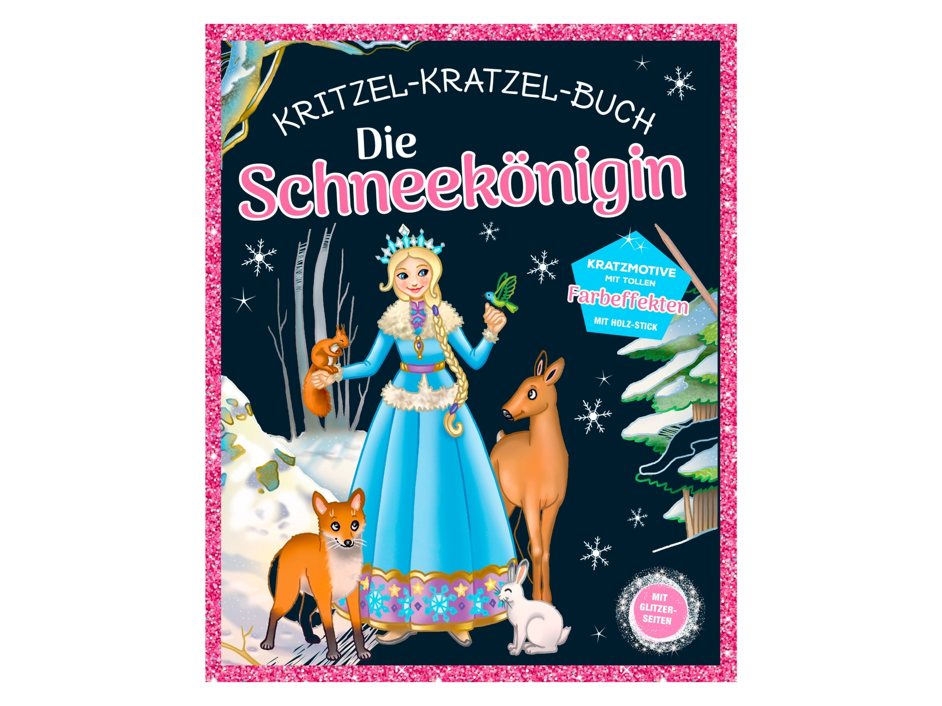 Krasboek met glitterpagina&apos;s (De sneeuwkoningin)