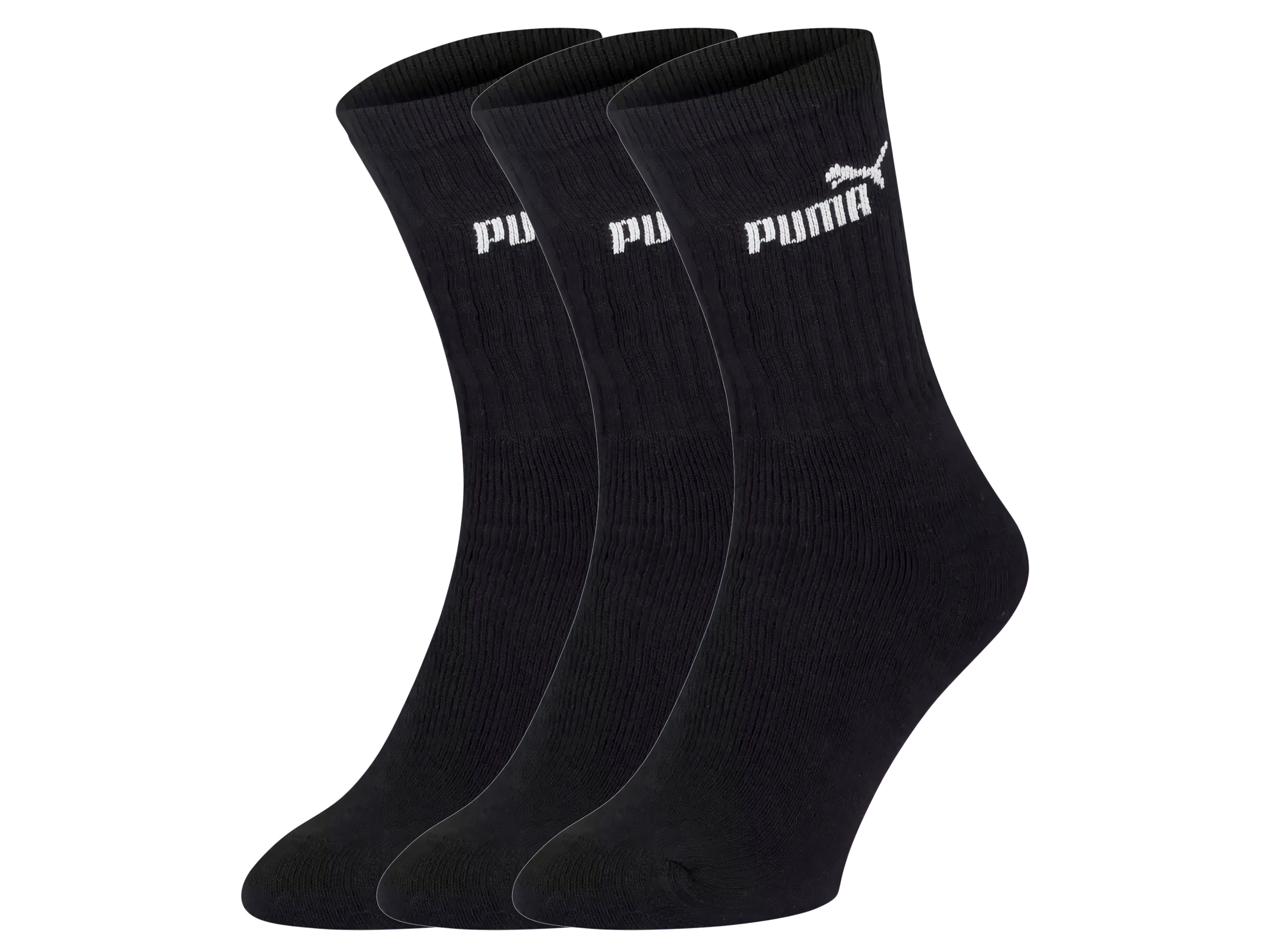 PUMA - Unisex - Sokken voor Heren/Dames - Sport - Regular - Herensokken - ( 3 - pack ) Zwart - Maat 39 - 42 cm