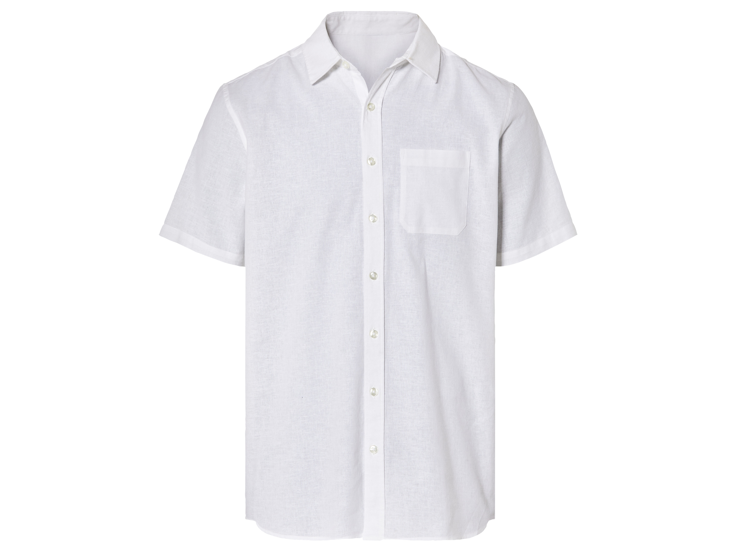 LIVERGY Heren linnen overhemd (XL (43/44), Wit)