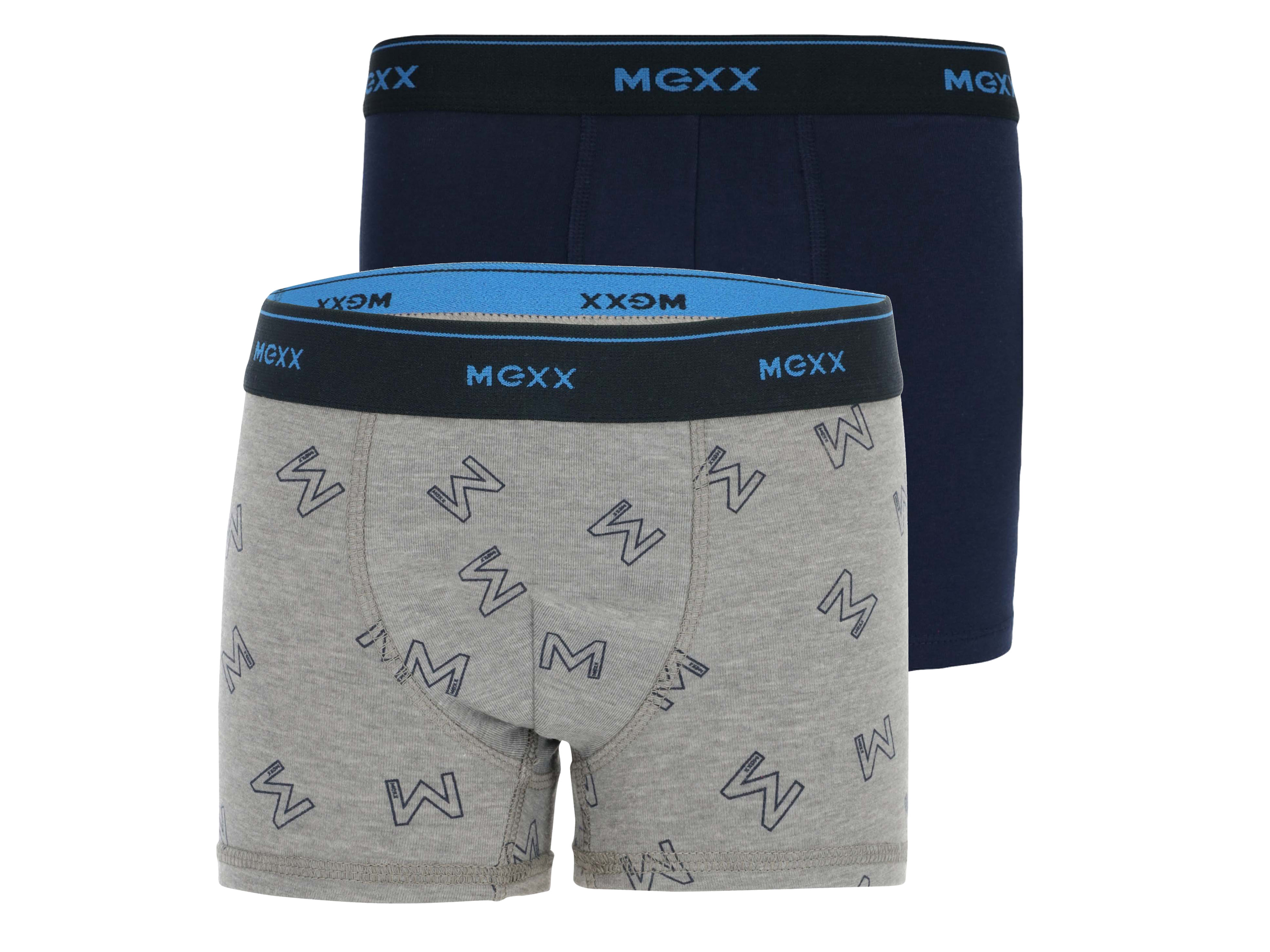 MEXX 2 jongens boxers (158/164, Donkerblauw/grijs)