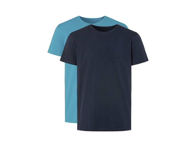 2 heren-T-shirts (XXL (60/62), Donkerblauw/blauw)