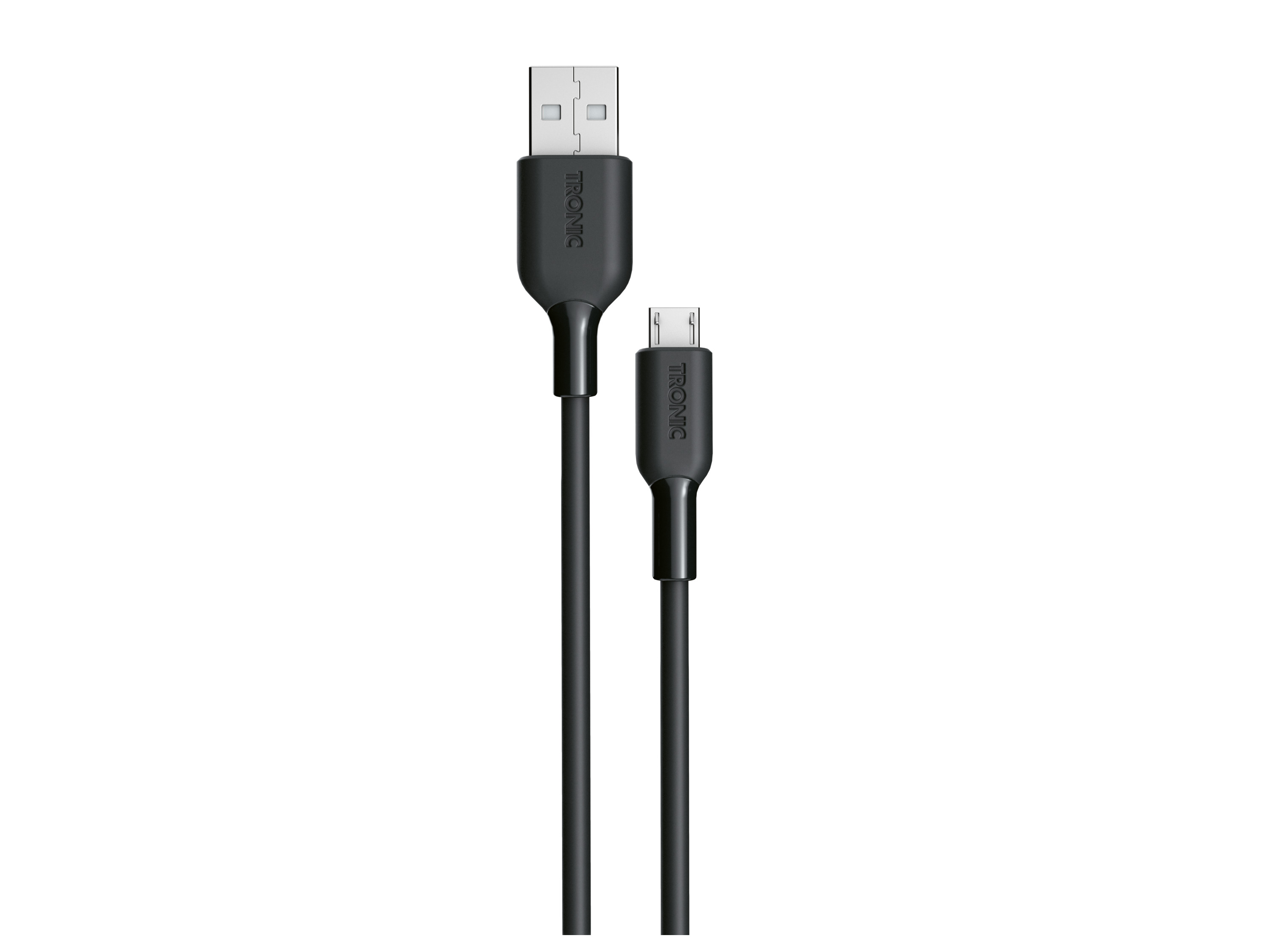 TRONIC Oplaad- en datakabel USB-C, USB-A en Micro (Zwart, USB-A naar micro-USB)