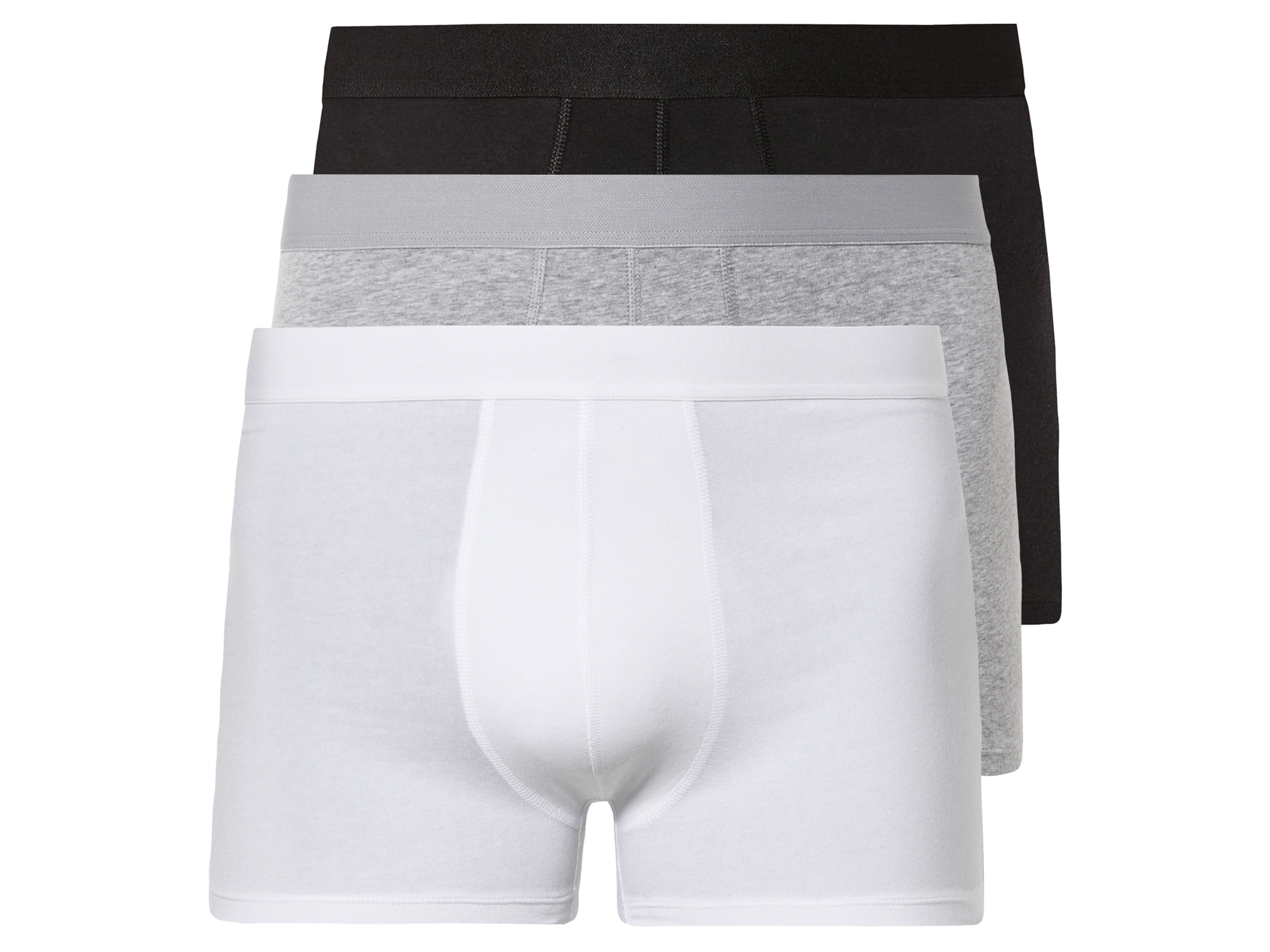 LIVERGY 3 paar herenboxers (4XL, Zwart/grijs/wit)