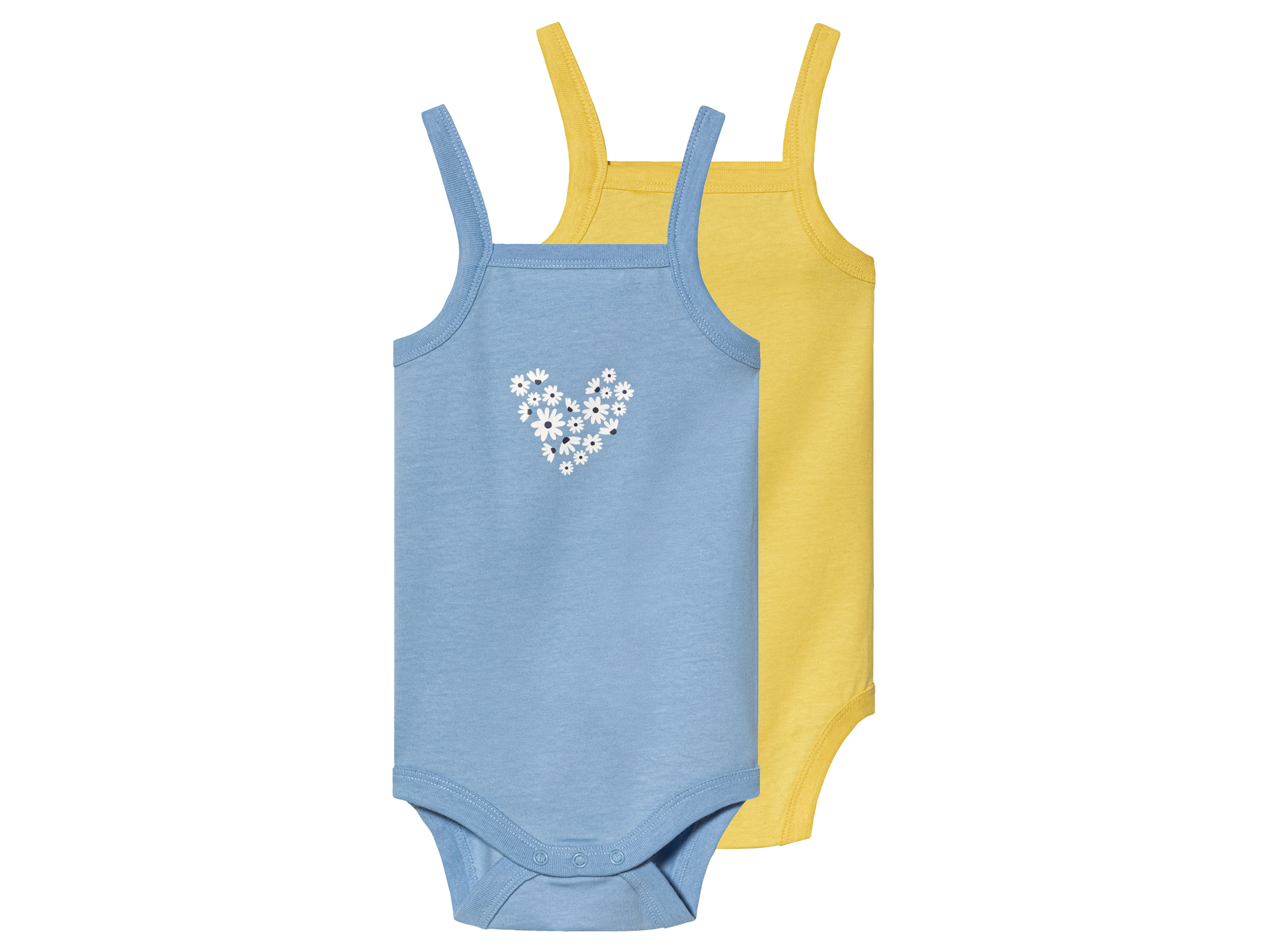 lupilu 2 baby rompertjes (50-56, Blauw-geel)