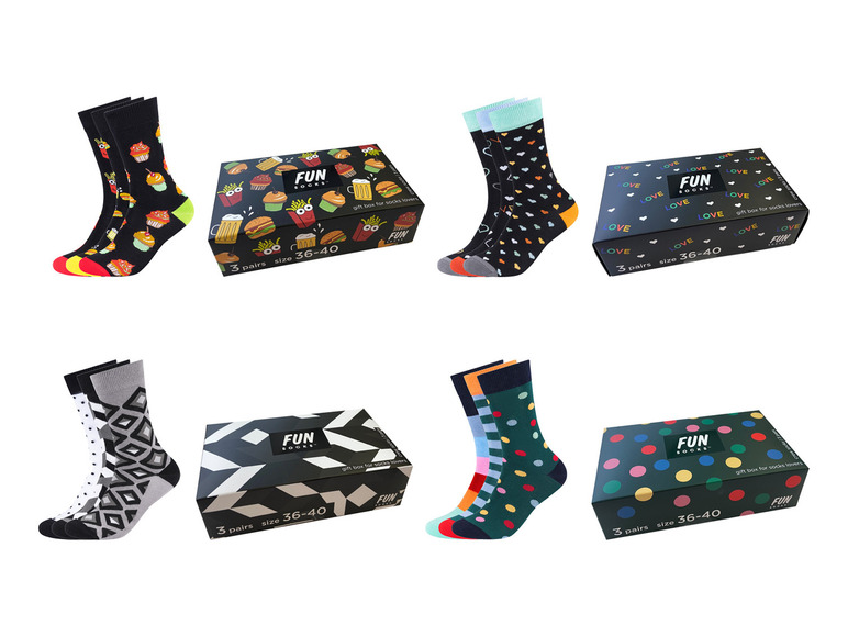 Ga naar volledige schermweergave: Fun Socks 3 paar sokken - afbeelding 1