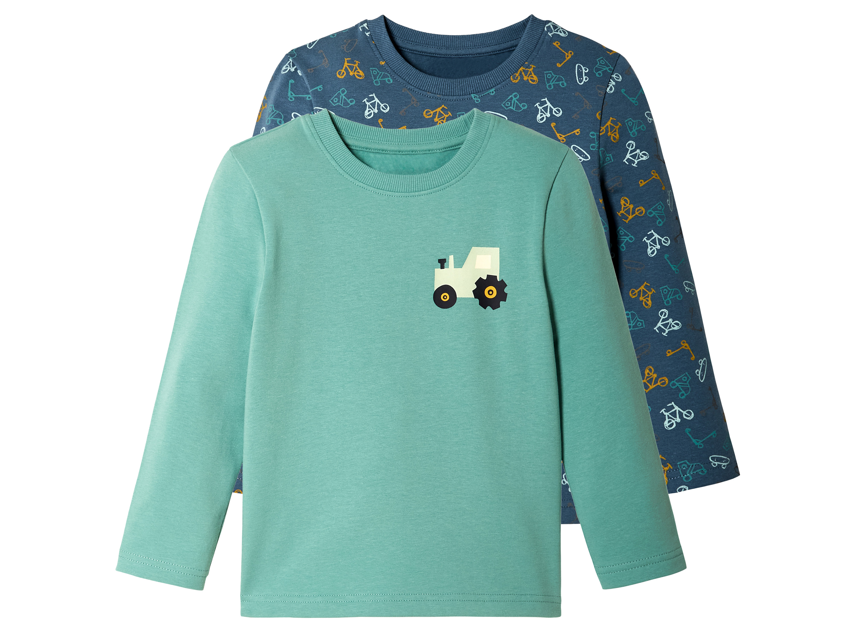 lupilu 2 baby thermoshirts (110/116, Blauw/groen patroon)