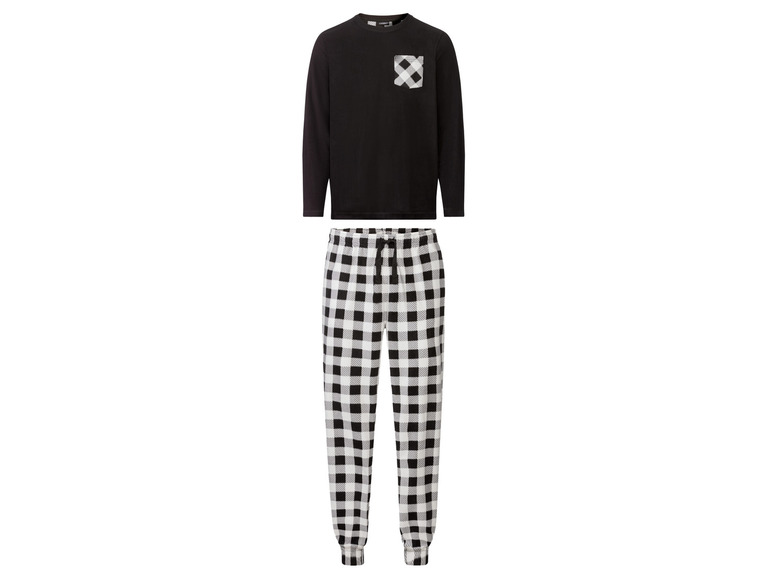 Heren pyjama (XL (56/58), Geruit/zwart)