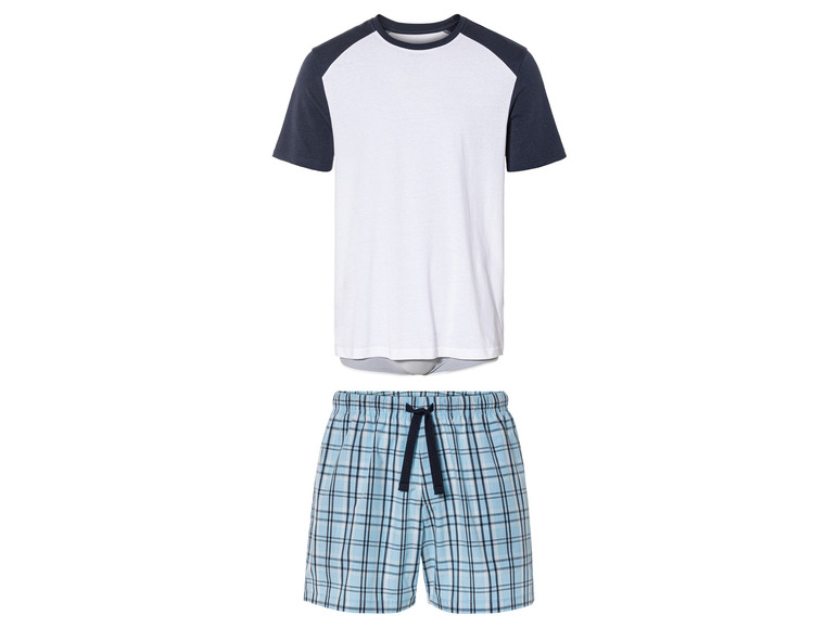 Heren pyjama (M (48/50), Wit/blauw)