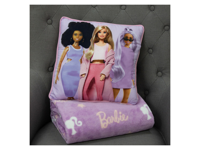 Ga naar volledige schermweergave: Barbie Kinder fleece deken met kussen 100 x 150 cm - afbeelding 11