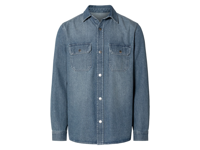 Heren jeanshemd (L (41/42), Lichtblauw)