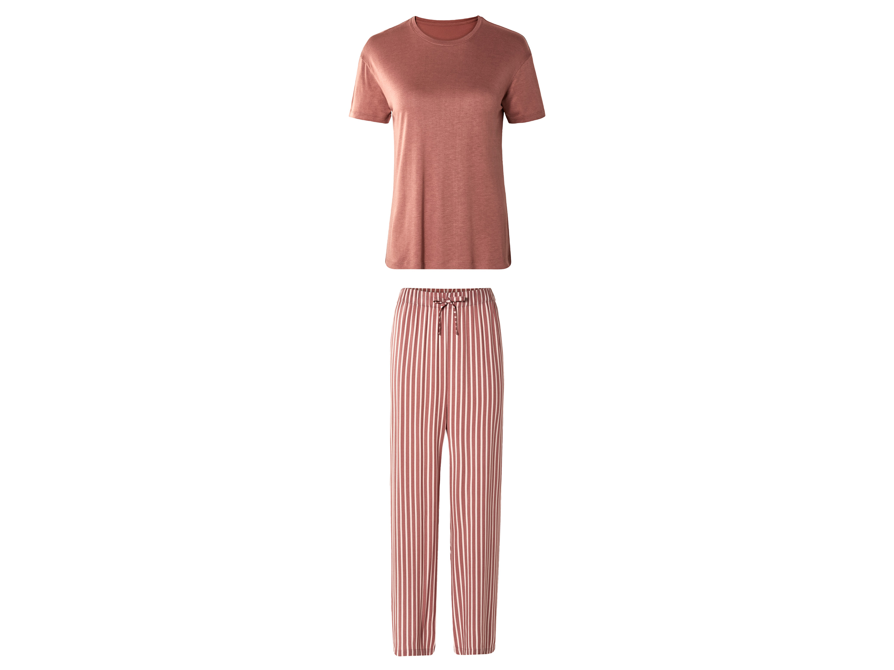 esmara Dames pyjama (XS (32/34), Strepen rood/beige)