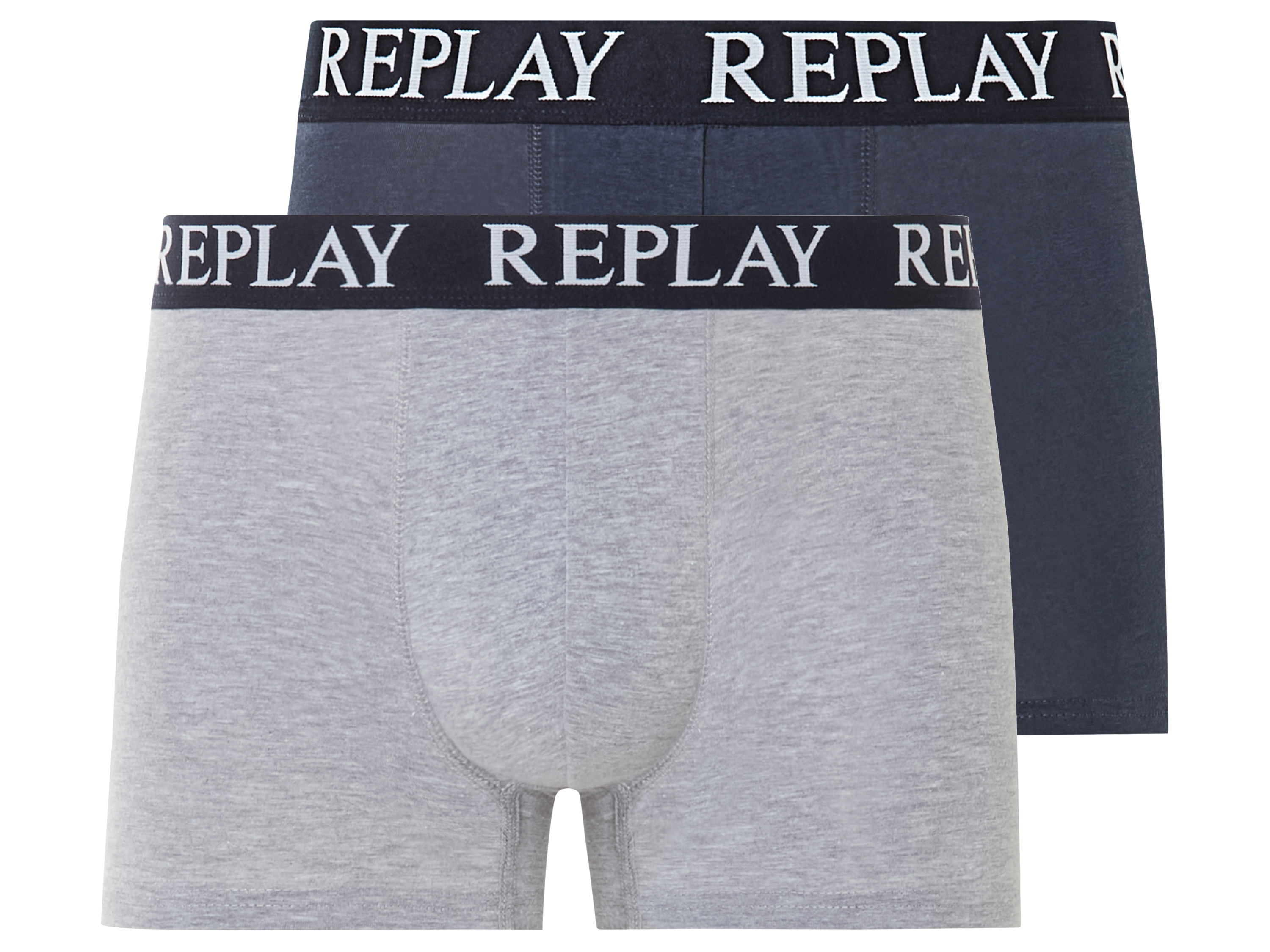 Replay - Boxershorts - Katoen - Stretch - Grijs/blauw - 2 stuks - Maat M