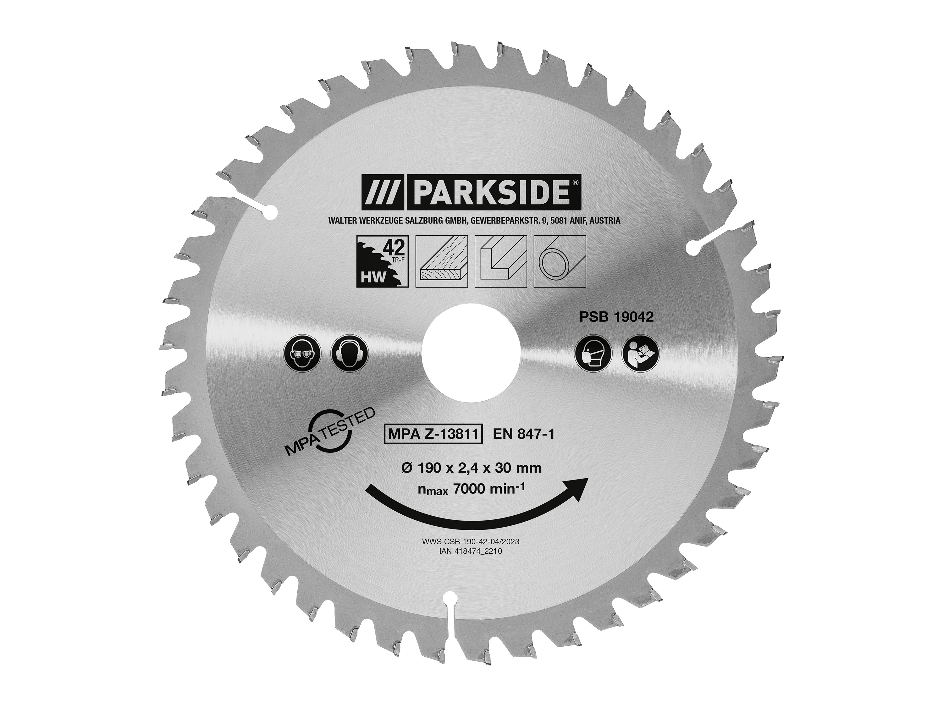 PARKSIDE Zaagbladen voor handcirkelzagen (190 mm, 42 tanden)