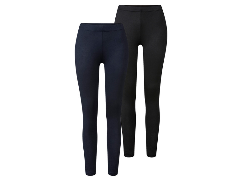 esmara 2 dames leggings (L (44/46), Zwart/donkerblauw)