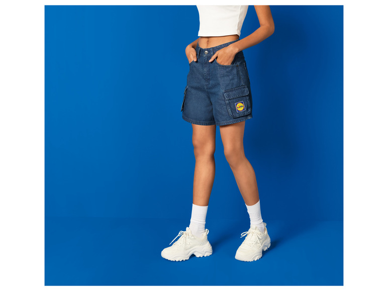 Ga naar volledige schermweergave: esmara® Dames jeansshort met Lidl-print - afbeelding 3