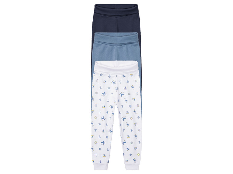 lupilu Baby joggingbroek (74/80, Wit/donkerblauw/blauw)