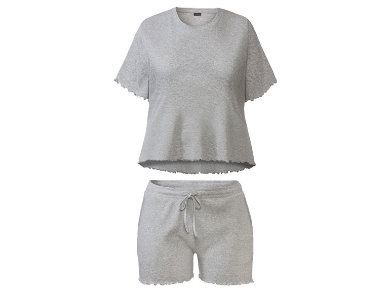 esmara Dames-pyjama in modieuze rib-kwaliteit (XL (48/50), Grijs)
