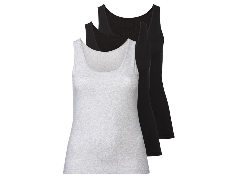 esmara 3 dames onderhemden (XXL (52/54), Zwart/wit)