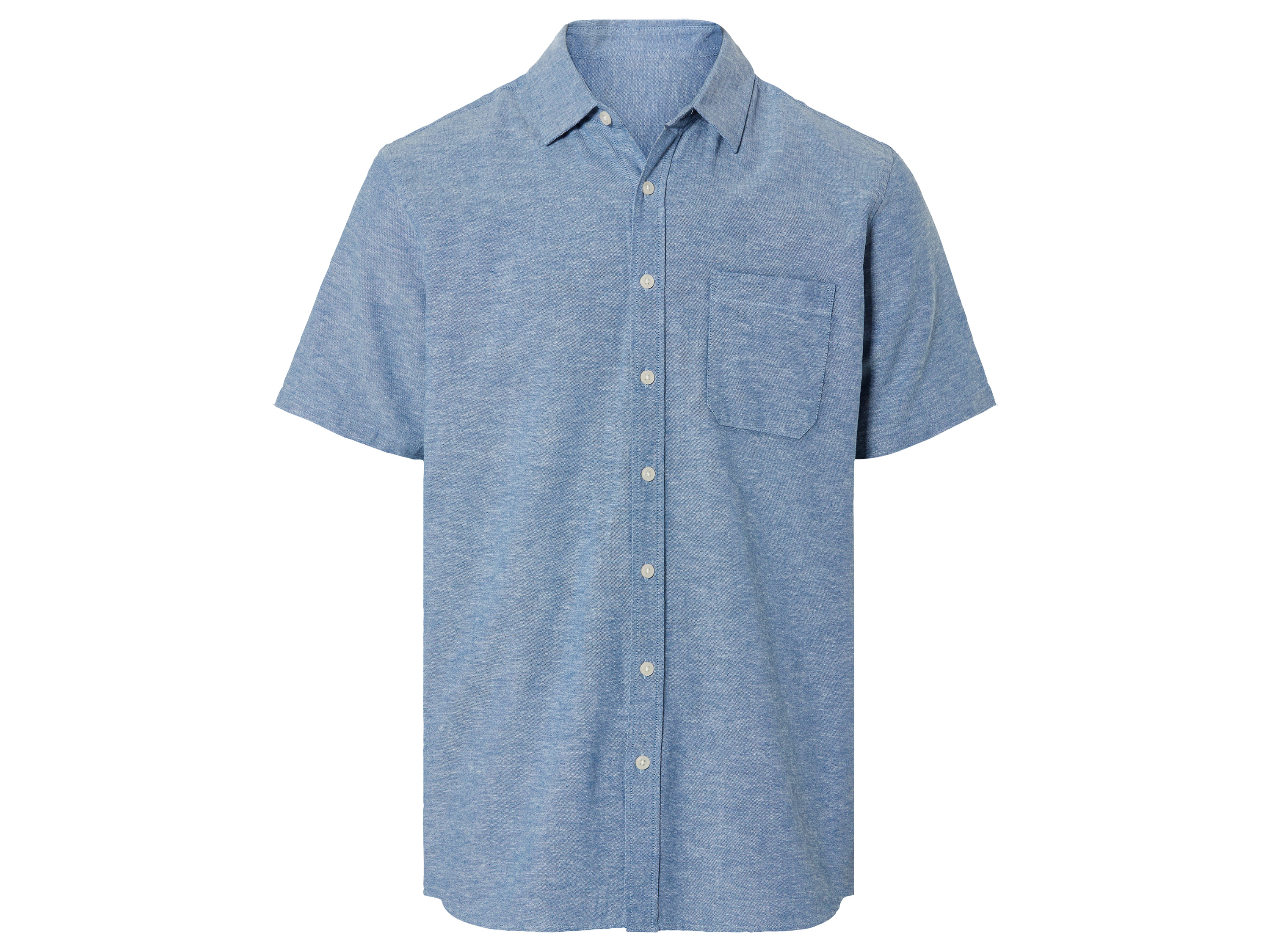 LIVERGY Heren linnen overhemd (XL (43/44), Lichtblauw)
