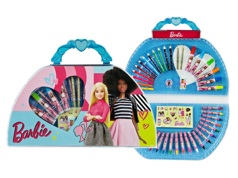 Ga naar volledige schermweergave: Barbie Tekenkoffer 51-delig - afbeelding 2